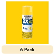 6 pack Sun Yellow, Rust-Oleum American Accents 2X Ultra Cover Gloss Spray Paint-327880, 12 oz