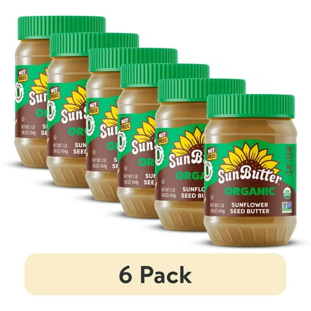 (6 pack) SunButter Organic Sunflower Seed Butter 16 oz Jar