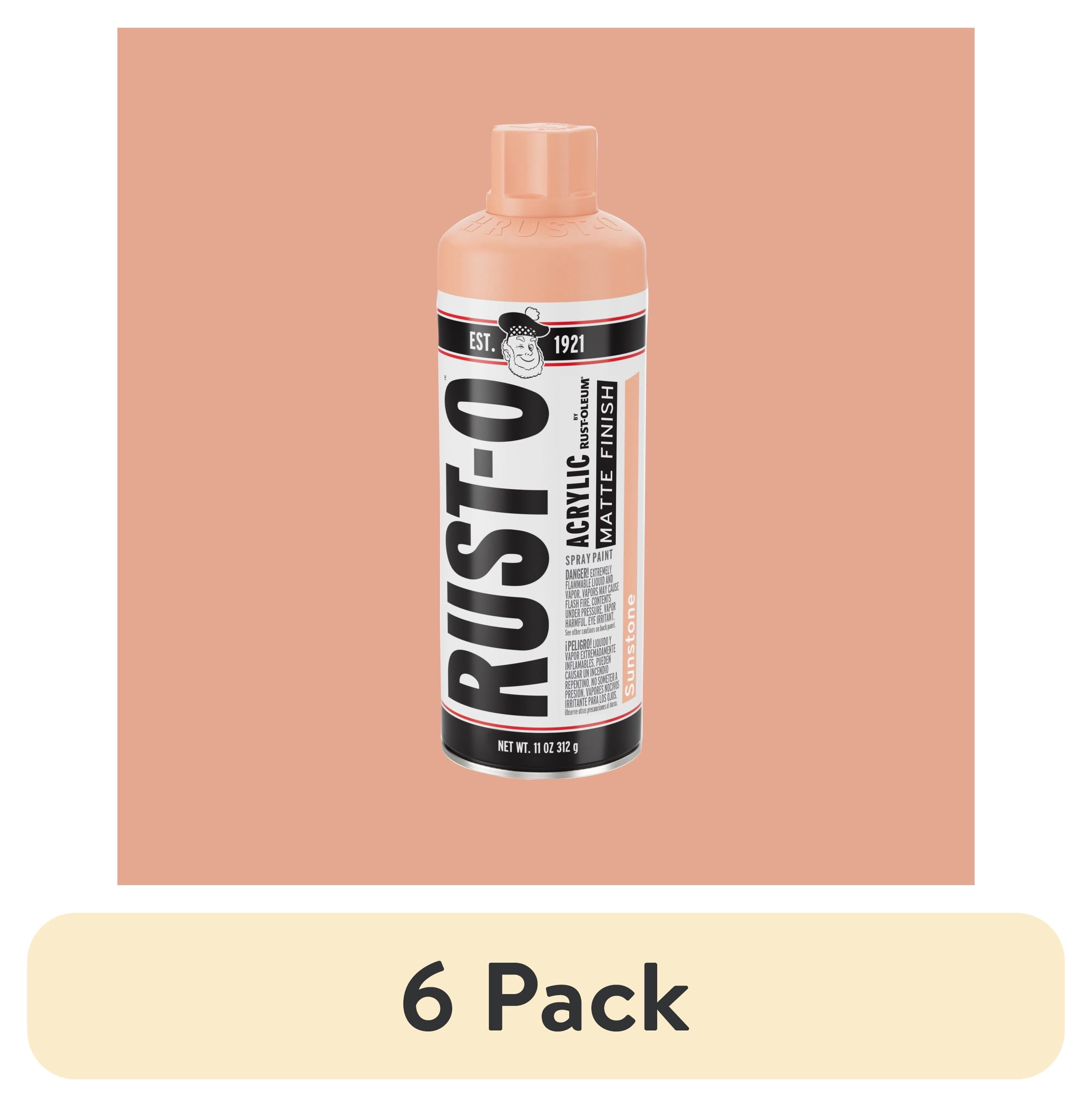 (6 pack) Sunstone, Rust-Oleum Rust-O Acrylic Matte Spray Paint-392213, 11 oz