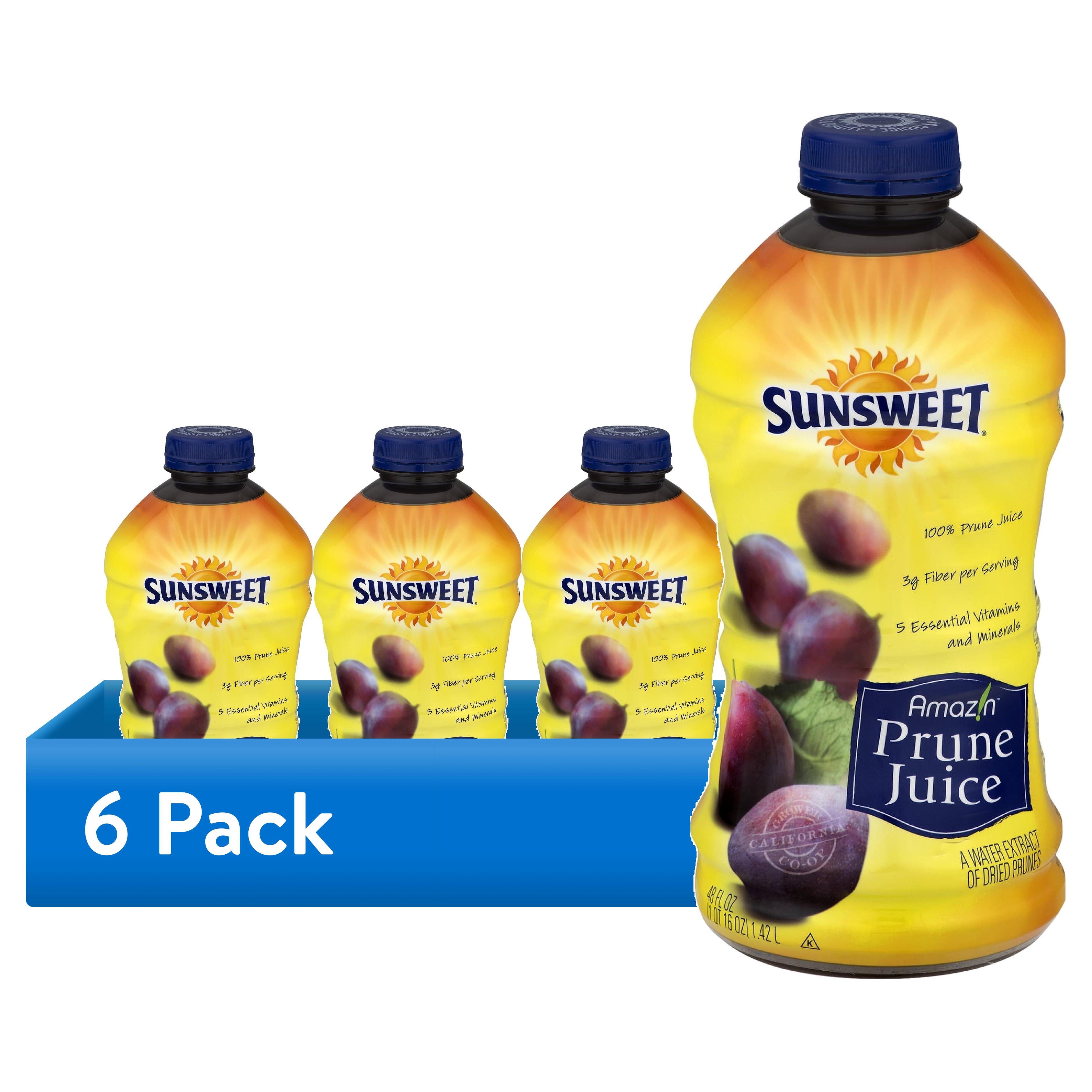 (6 pack) Sunsweet Amazin Prune Juice, 48 fl oz