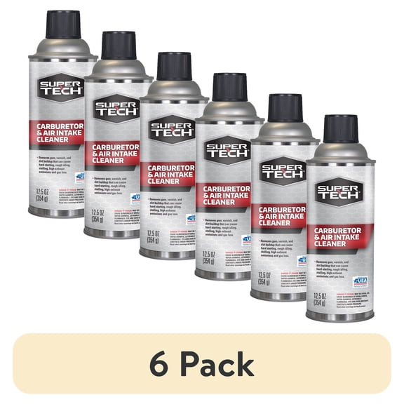 (6 pack) Super Tech Carburetor and Air Intake Cleaner, 12.5 oz