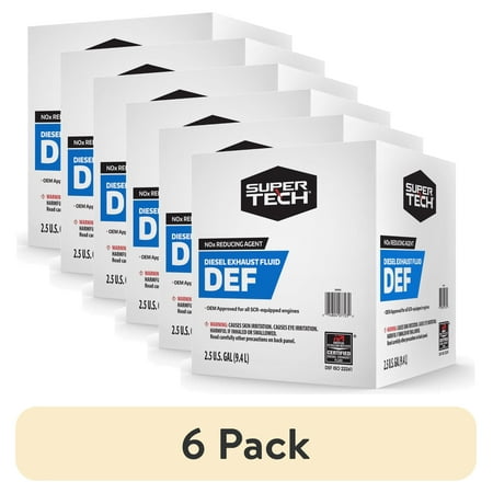 (6 pack) Super Tech DEF Diesel Exhaust Fluid, 2.5 gal
