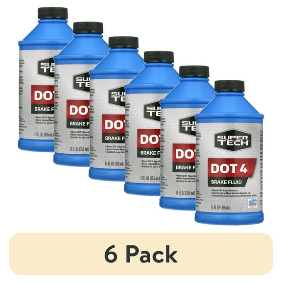 (6 pack) Super Tech Dot 4 Brake Fluid, 12 fl oz