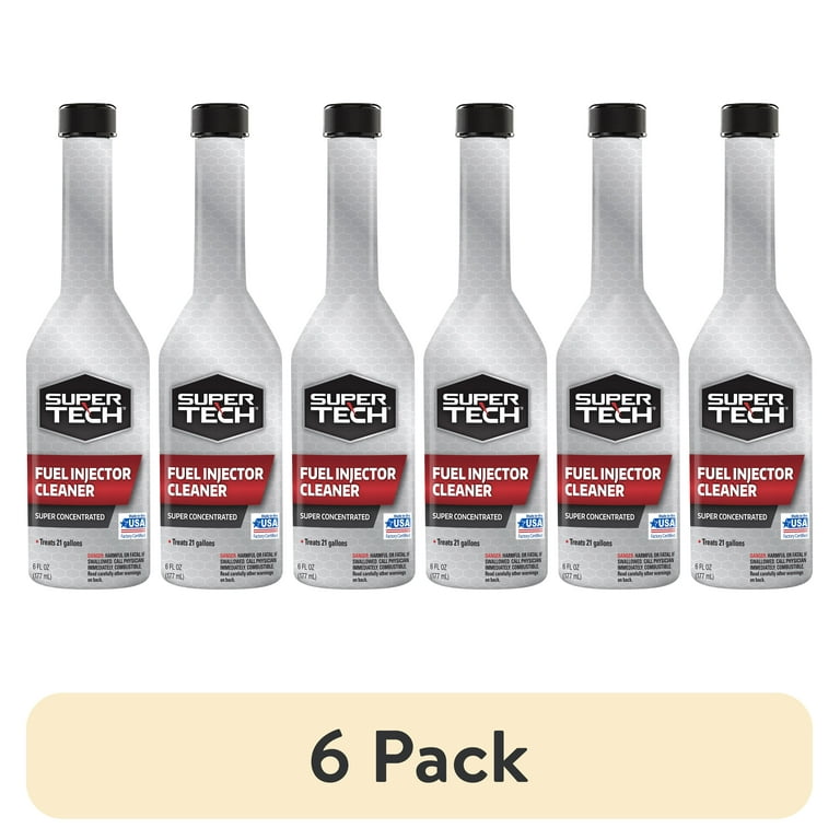 6 pack) Super Tech Fuel Injector Cleaner Automotive Additive, 6 fl