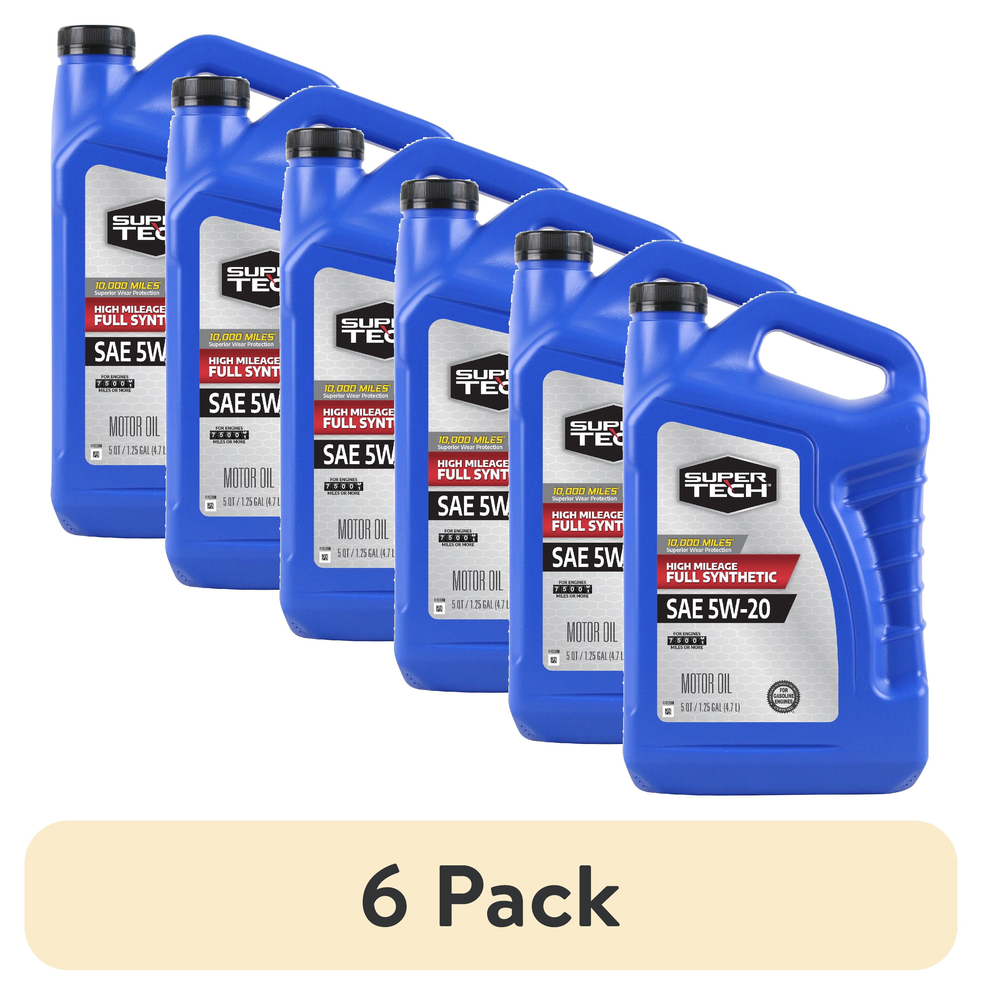 5 pack) Super Tech High Mileage Full Synthetic SAE 5W-20 Motor Oil