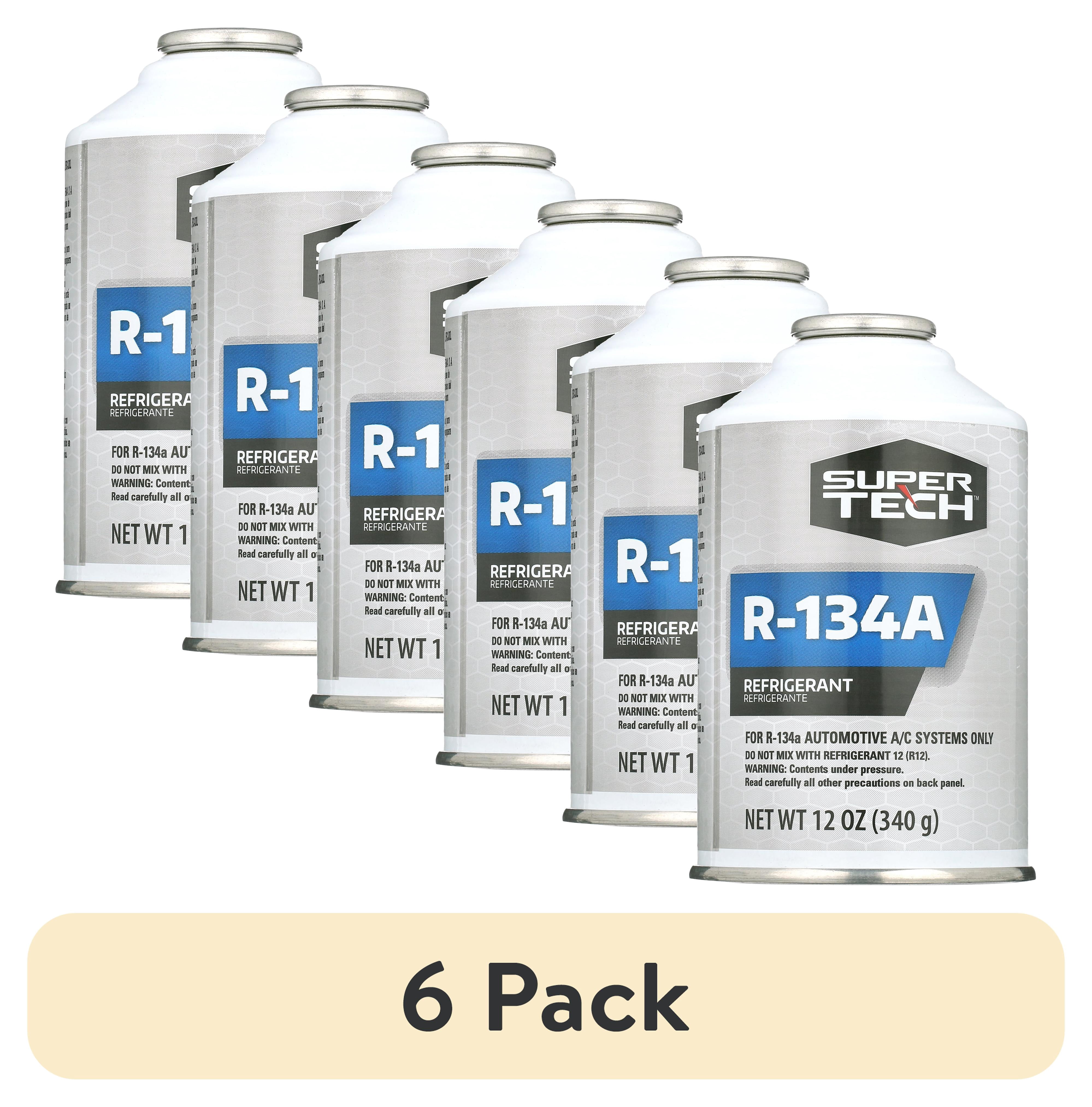 (6 pack) Super Tech R-134a Refrigerant, 12 oz.