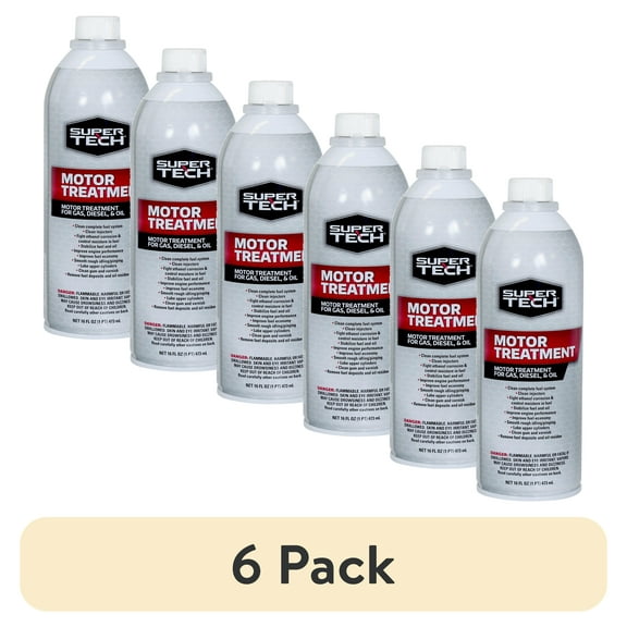 (6 pack) Super Tech Universal Motor Treatment for Gas, Diesel, and Oil, Truck and Car 16 fl oz