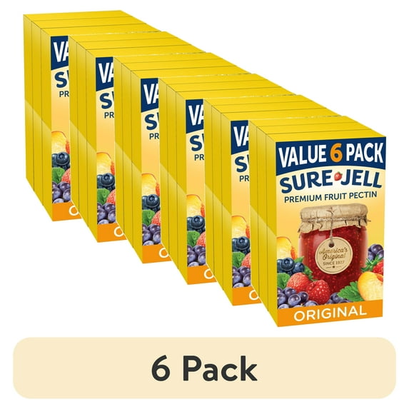 (6 pack) Sure-Jell Original Premium Fruit Pectin for Homemade Jams & Jellies Value Pack, 6 ct Box, 1.75 oz Packs