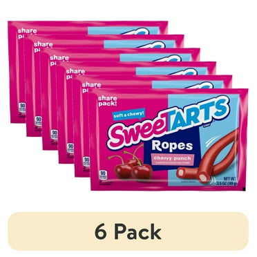 (6 pack) SweeTARTS Ropes, Candy, Cherry Punch, Soft and Chewy, 3.5 oz
