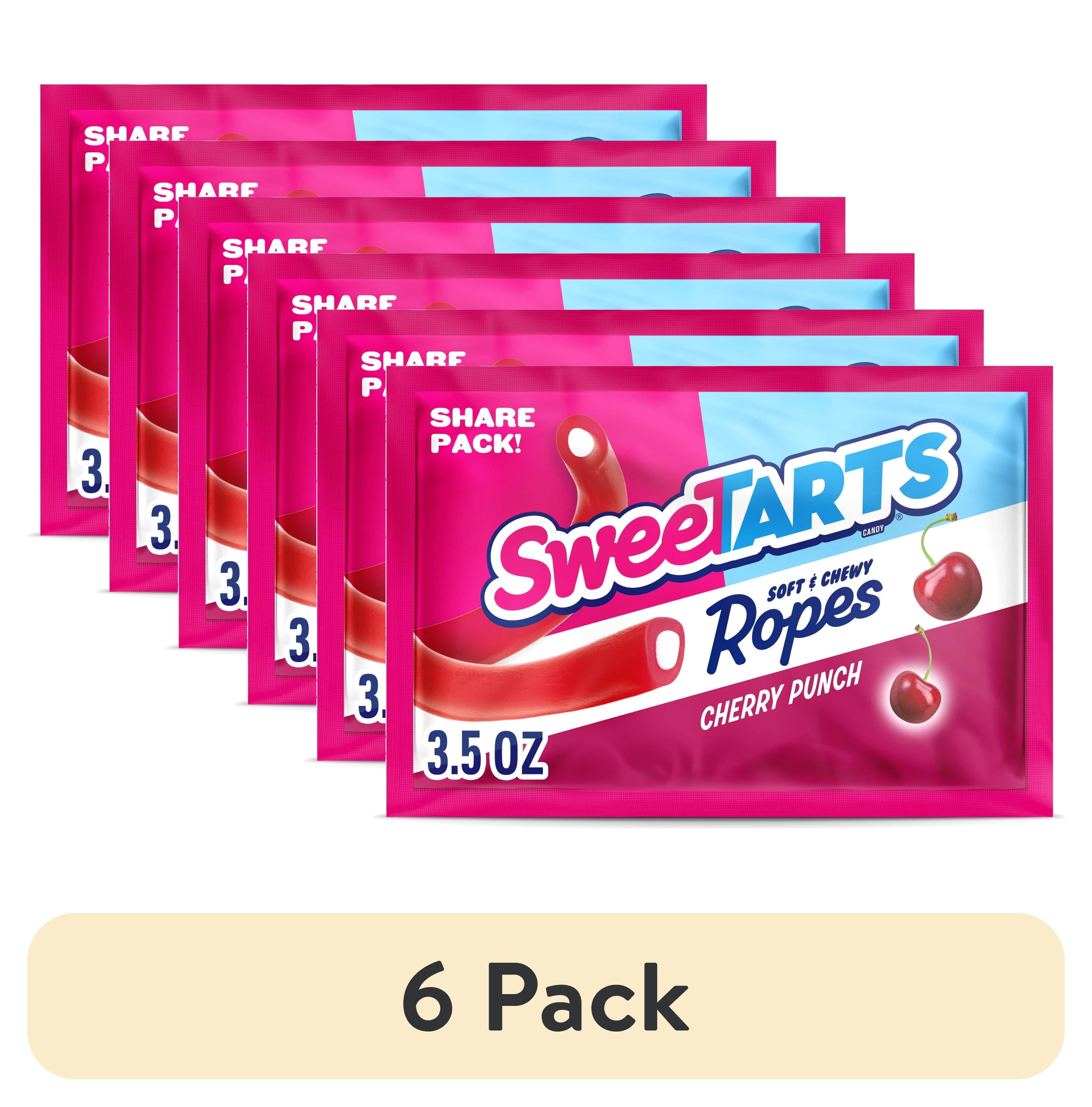 (6 pack) SweeTARTS Ropes, Candy, Cherry Punch, Soft and Chewy, 3.5 oz ...