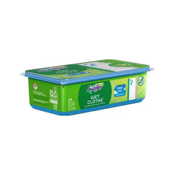 (6 pack) Swiffer Sweep + Mop, Wet Pads Refill, Floor Cleaner, Cleaning Cloths, Fresh, 24 Count