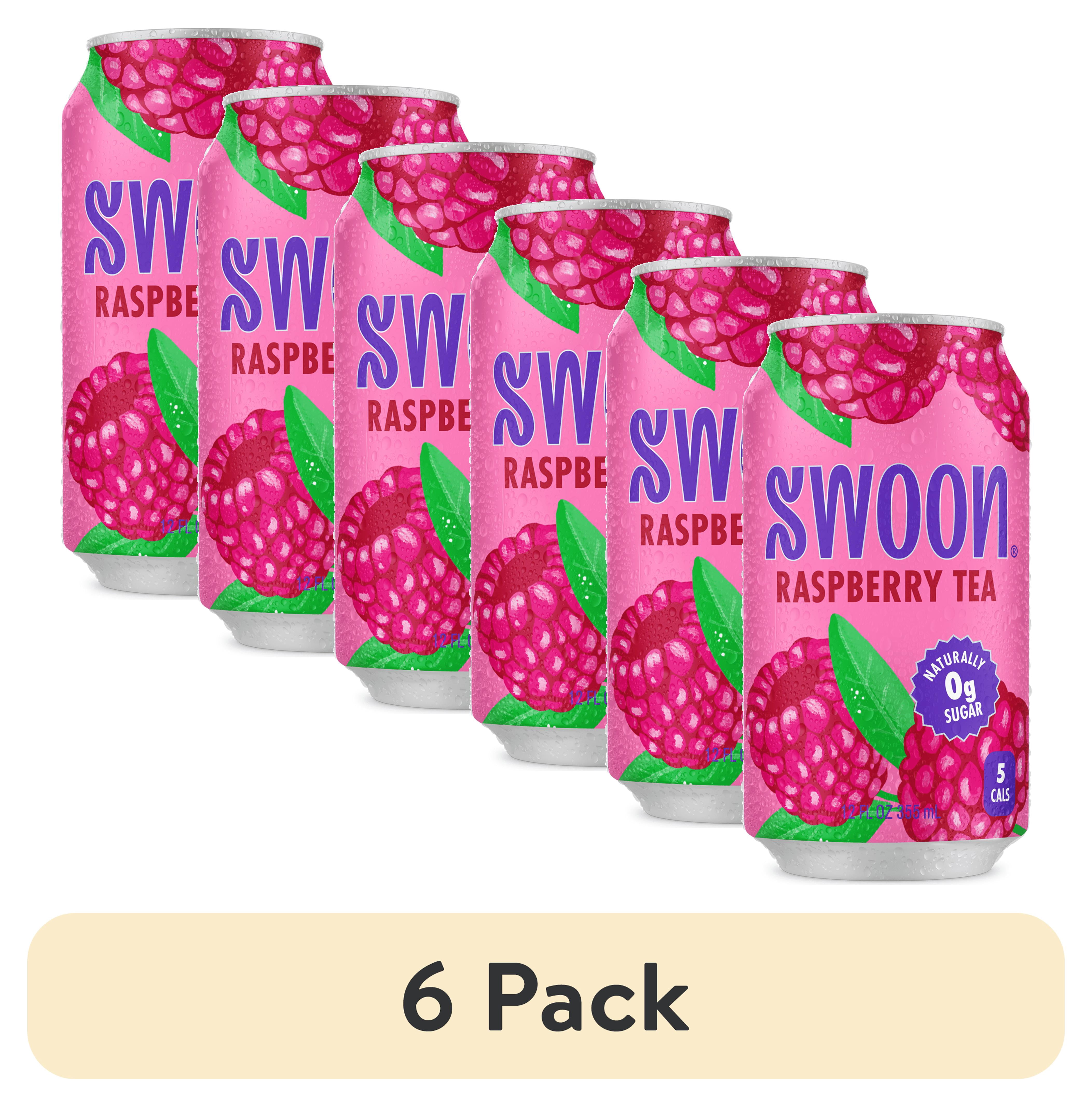 (6 pack) Swoon Zero Sugar Raspberry Iced Tea, 5 Calories, Sugar Free, 12 fl oz Can