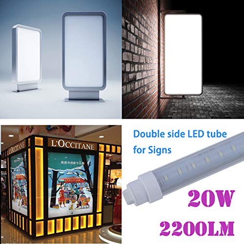 6 pack T10 2FT 20W Led Tube Light Double Sided 360° Rotatable R17D Base