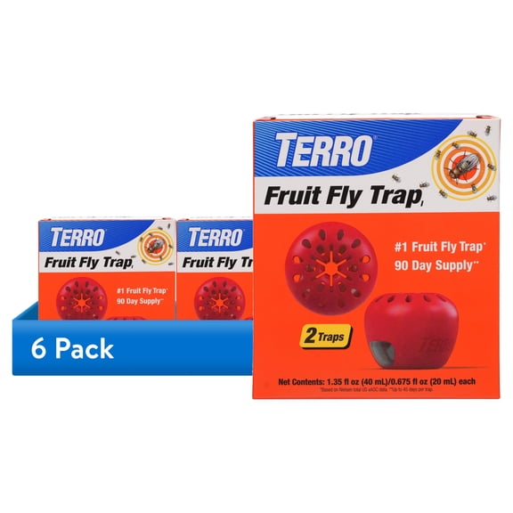 (6 pack) TERRO Fruit Fly Trap, 2 Pack