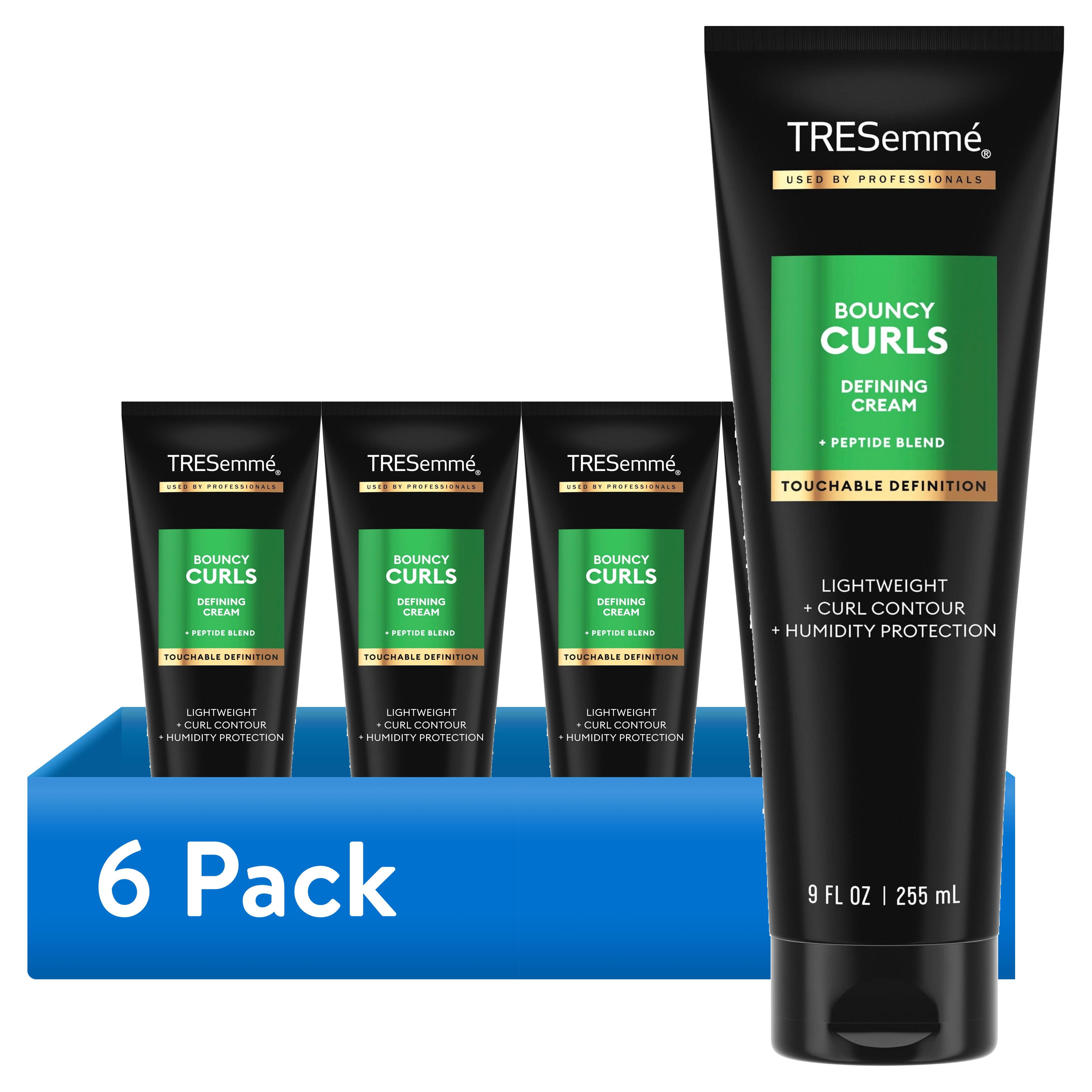 (6 pack) TRESemmé Defining Cream for Lightweight + Curl Control + Humidity Protection, Bouncy Curls with Peptide Blend, 9 fl oz