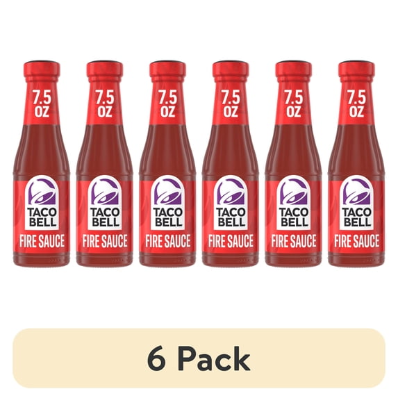 (6 pack) Taco Bell Fire Sauce, 7.5 oz Bottle