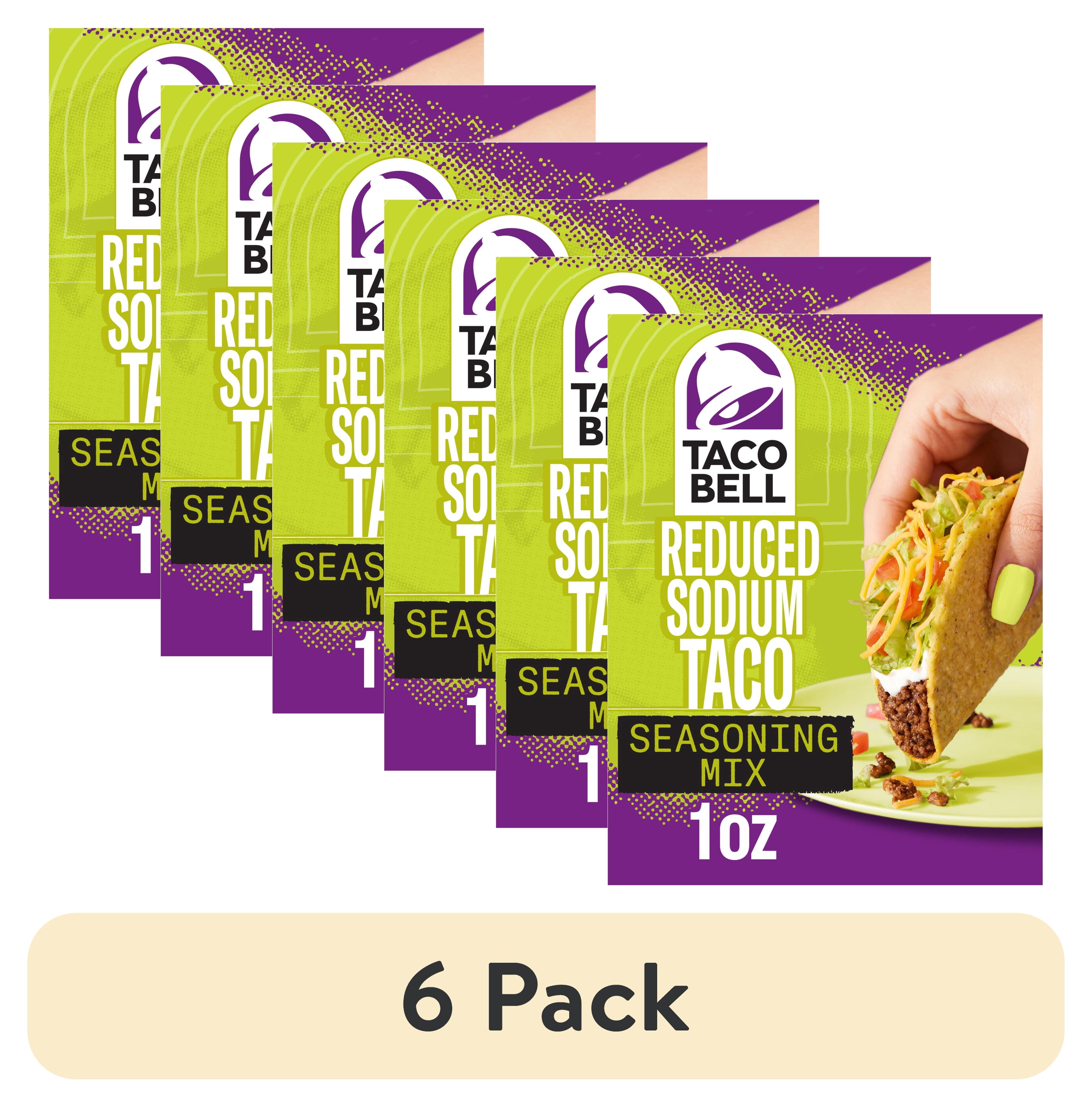 (6 pack) Taco Bell Reduced Sodium Taco Seasoning Mix with 25% Less Sodium, 1 oz Packet