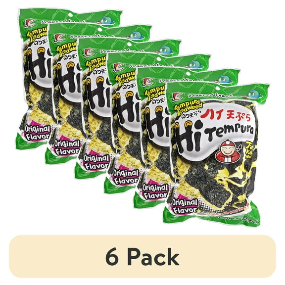(6 pack) Tao Kae Noi Original Style Hi Tempura Seaweed Chips, 1.41 oz, 1 Count