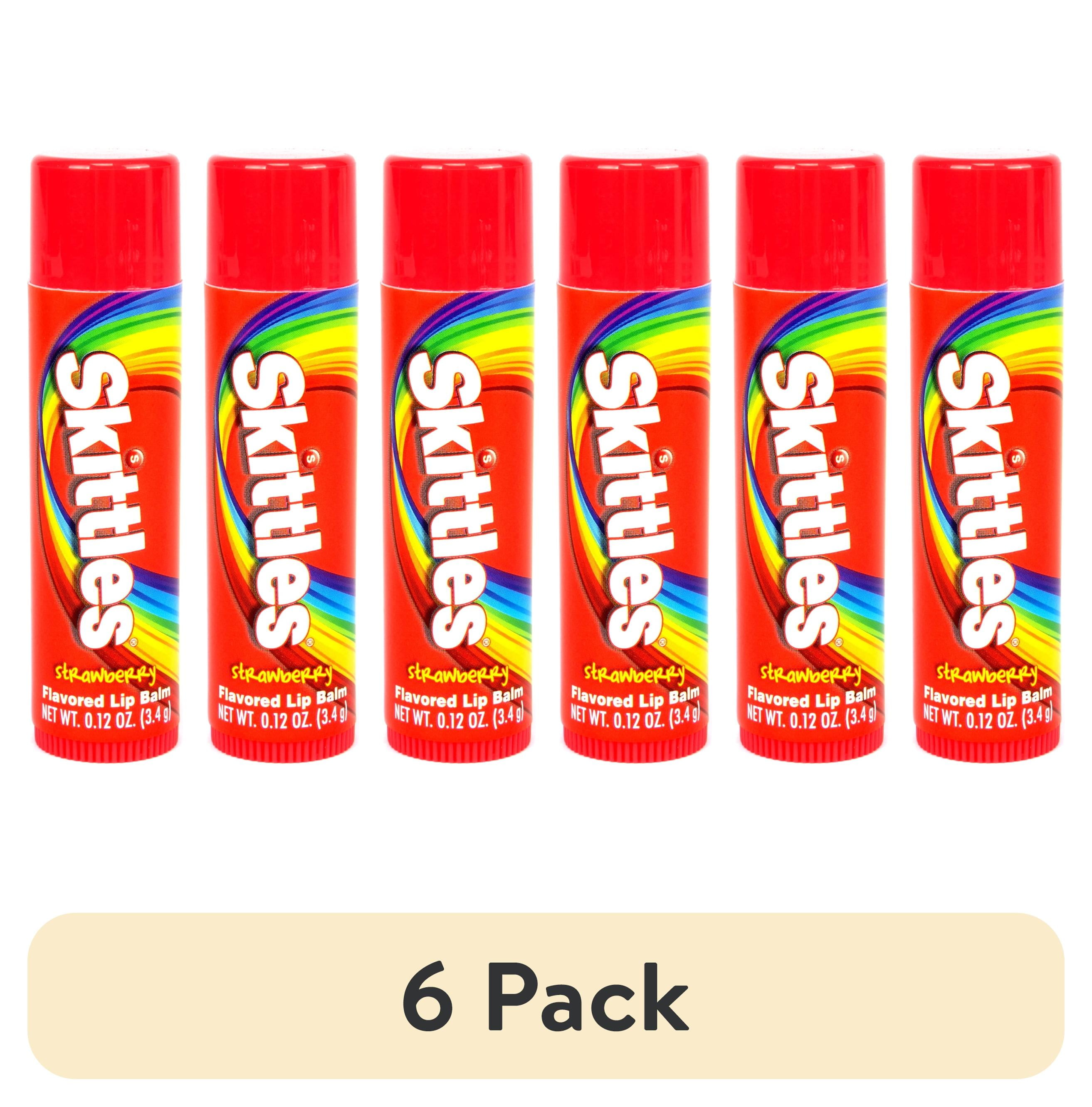 (6 pack) Taste Beauty, Skittles Flavored Lip Balm, .12 oz.