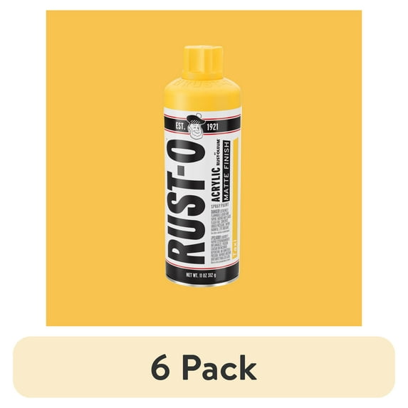 (6 pack) Taxi, Rust-Oleum Rust-O Acrylic Matte Spray Paint-392210, 11 oz