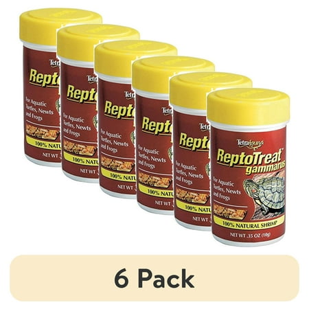 (6 pack) Tetra ReptoTreat Sun-Dried Shrimp Treat for Aquatic Turtles, Newts and Frogs, 0.35 oz