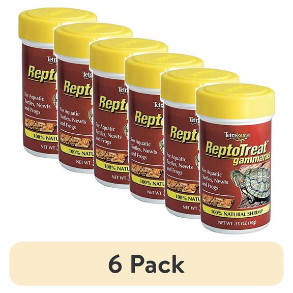 (6 pack) Tetra ReptoTreat Sun-Dried Shrimp Treat for Aquatic Turtles, Newts and Frogs, 0.35 oz