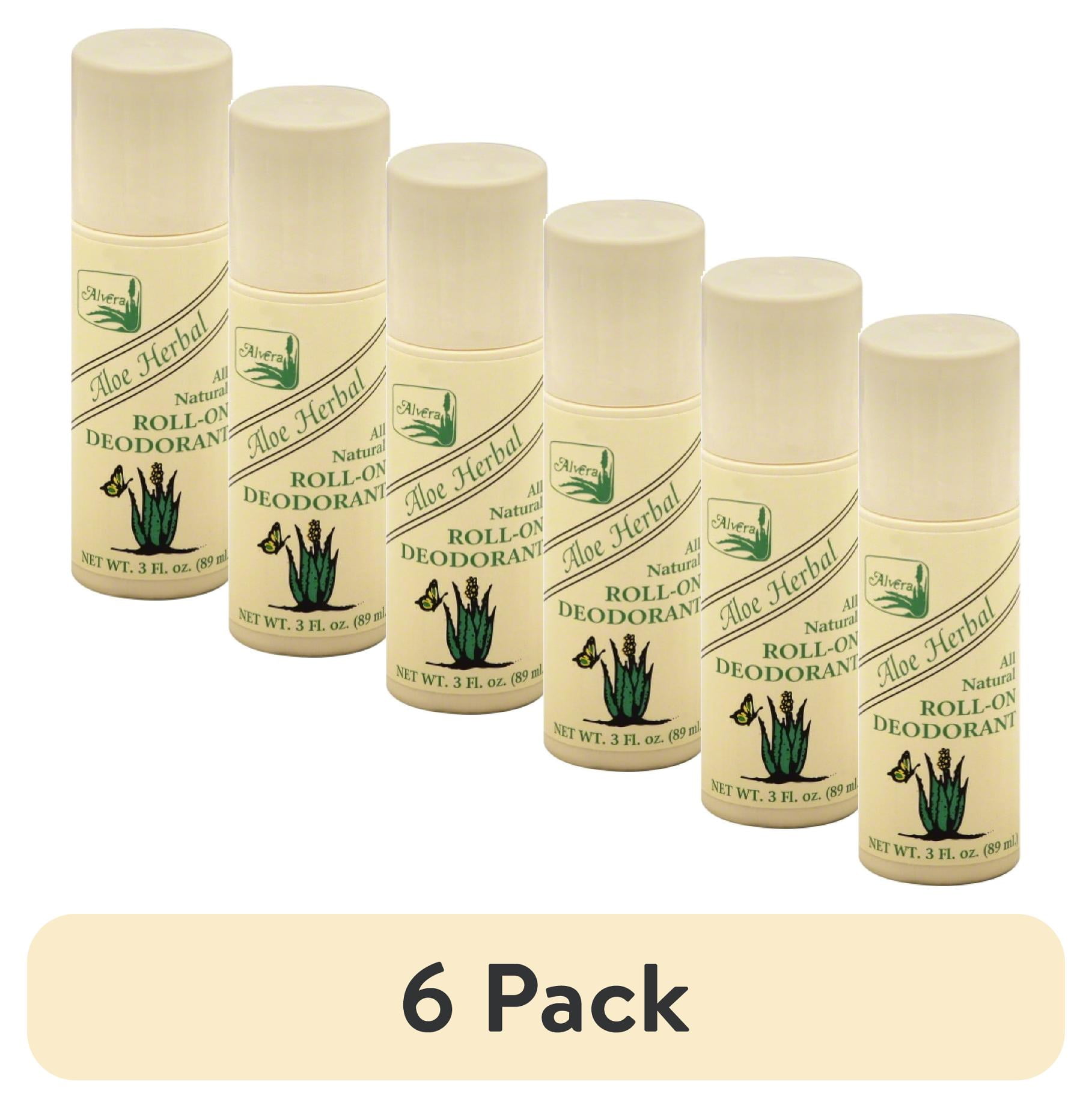 Alvera Vegan Plant-Based Roll-On Deodorant, Aloe Herbal, 3 fl oz, Pack of 6  - Walmart.com