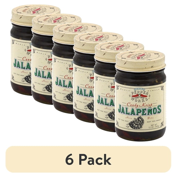 (6 pack) Texas Pepper Works Candy Krisp Jalapenos, 12 Oz