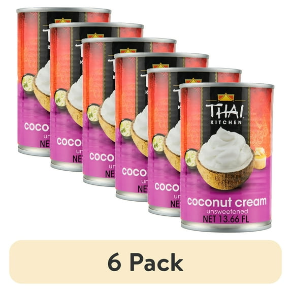 (6 pack) Thai Kitchen Non-GMO Gluten Free Unsweetened Coconut Cream, 13.66 fl oz Can