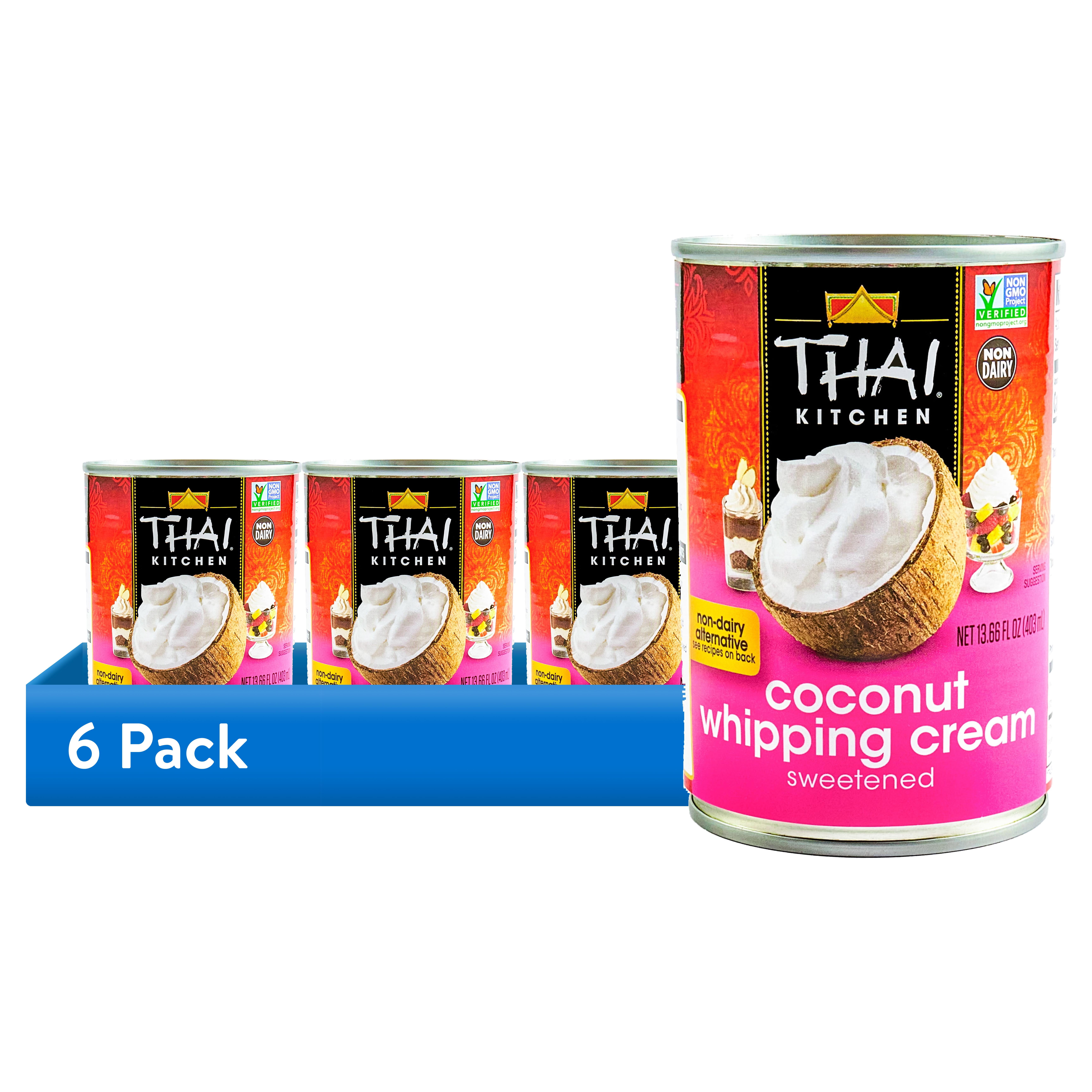 (6 pack) Thai Kitchen Sweetened Coconut Whipping Cream, 13.66 fl oz Can