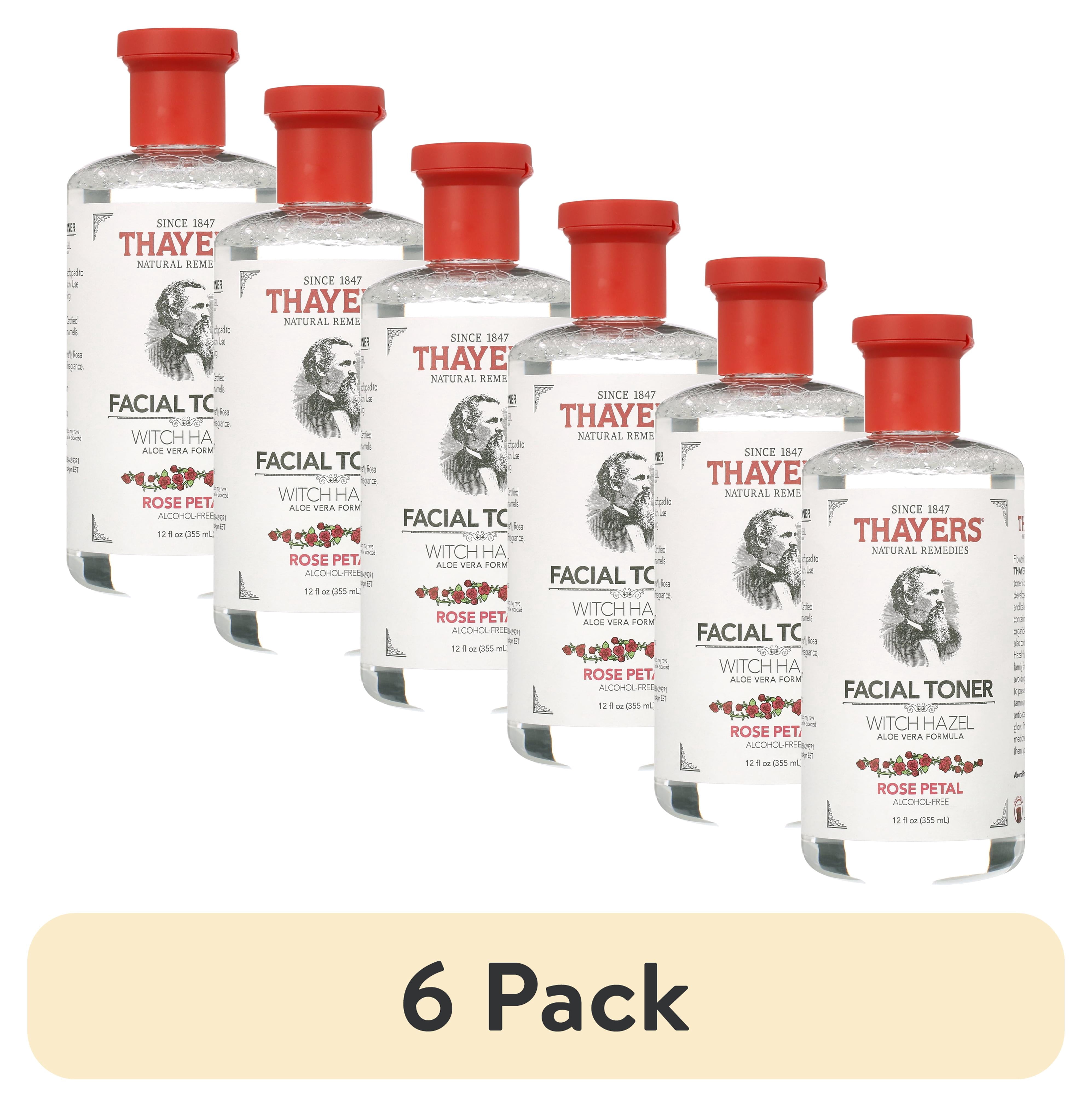 (6 pack) Thayers Witch Hazel Aloe Vera Toner, Rose Petal, 12 fl oz