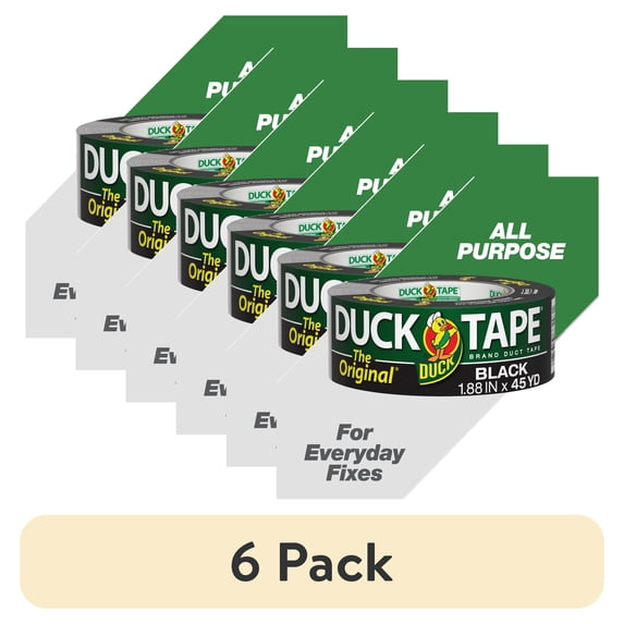 (6 pack) The Original Duck Tape Brand Duct Tape, 1.88 in. x 45 yd., Black
