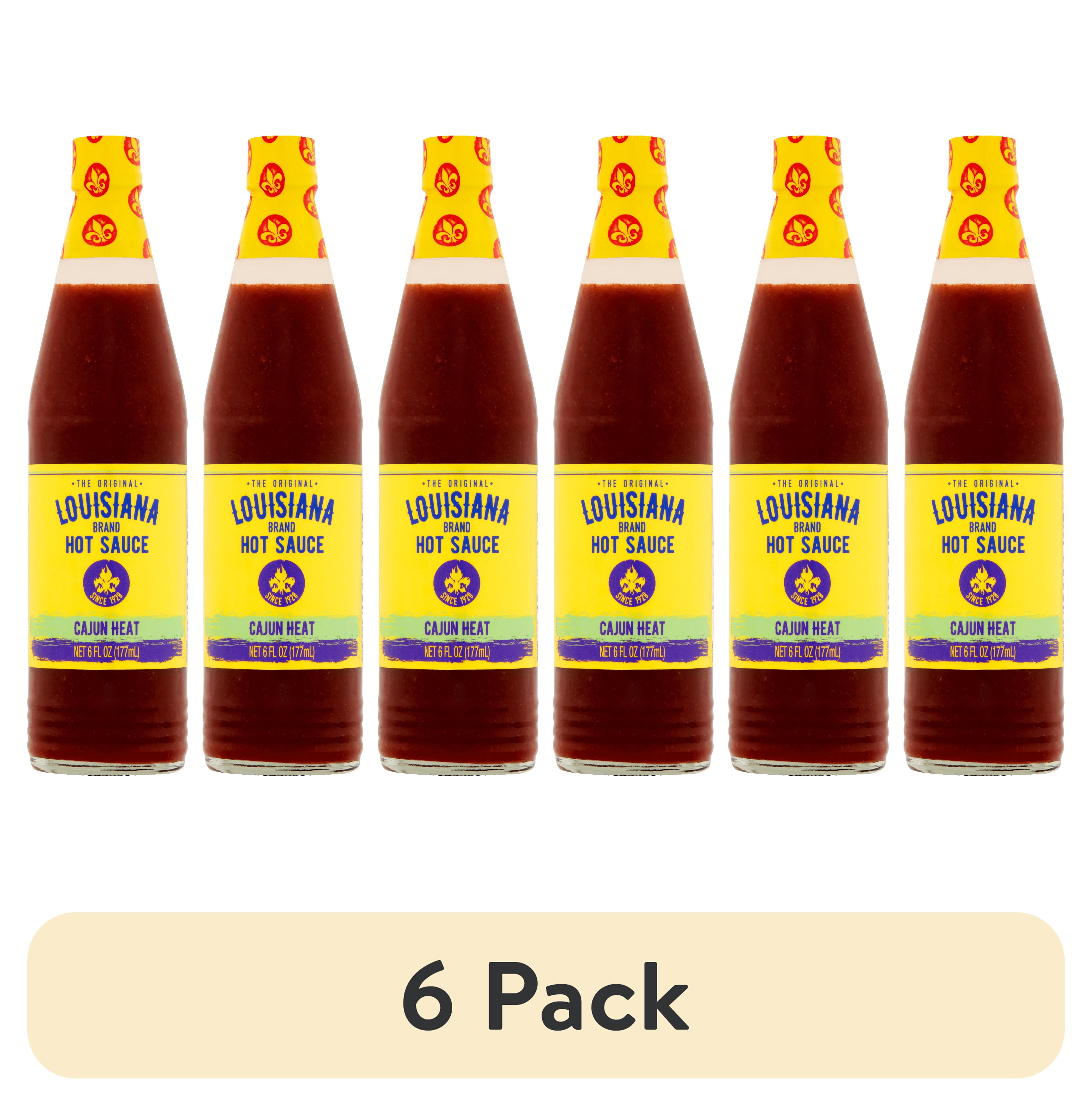 (6 pack) The Original Louisiana Brand Hot Sauce, Cajun Heat, Shelf-Stable, 6 fl oz Bottle