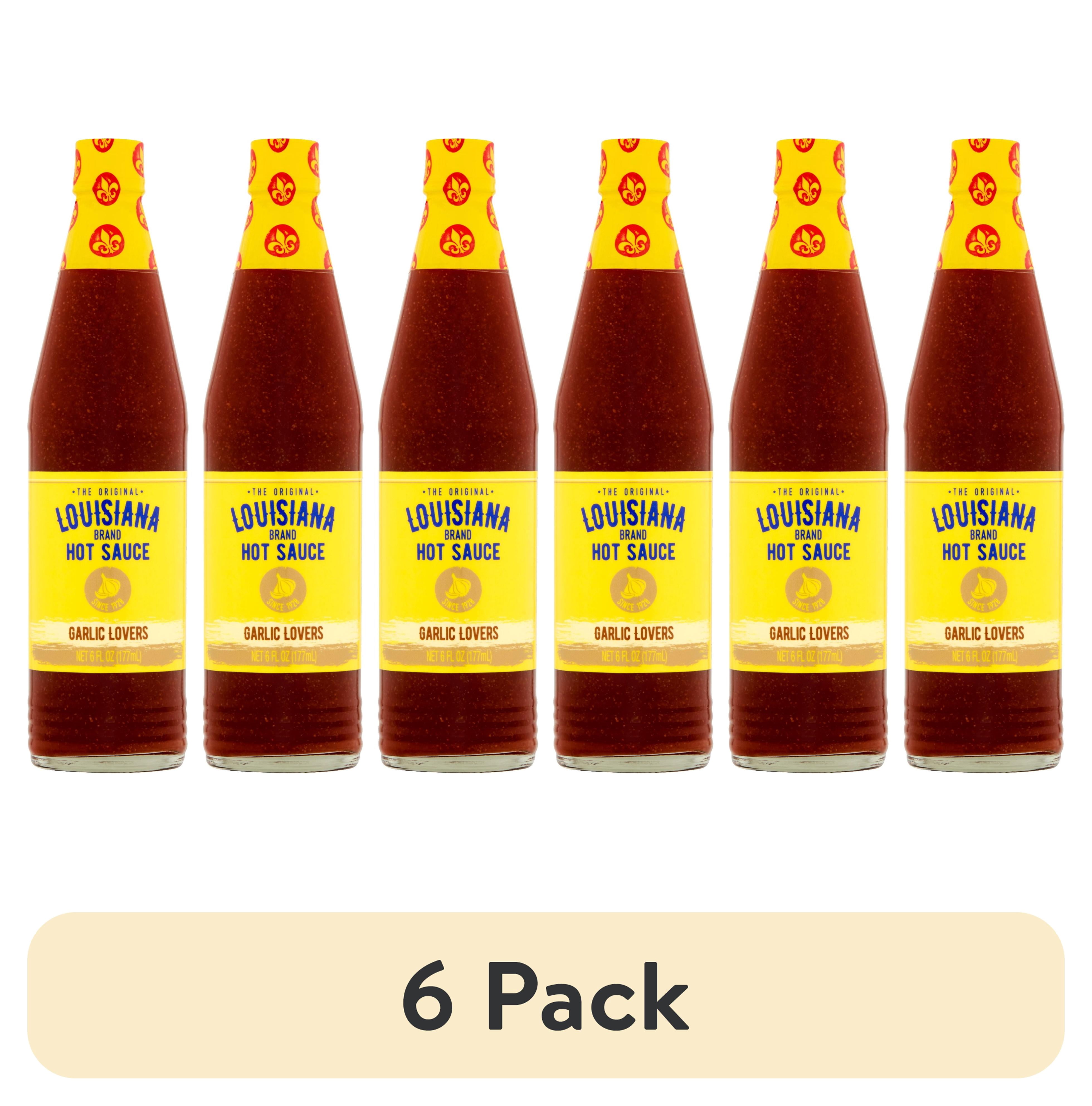 (6 pack) The Original Louisiana Brand Hot Sauce, Garlic Lovers, Shelf-Stable, 6 fl oz Bottle