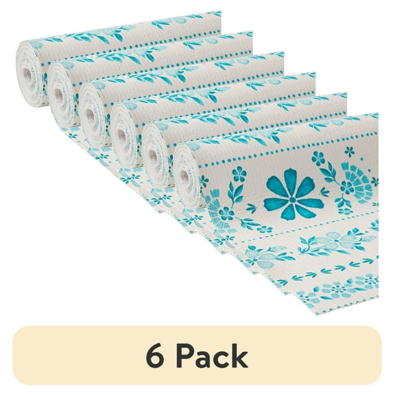 (6 pack) The Pioneer Woman Non-Adhesive Shelf Liner, Hattie Symmetrical, 12 in. x 10 ft.