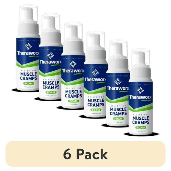 (6 pack) Theraworx Muscle Cramps Foam, Helps Relieve Muscle Cramps and Spasm, with Magnesium Sulfate, 7.1 oz