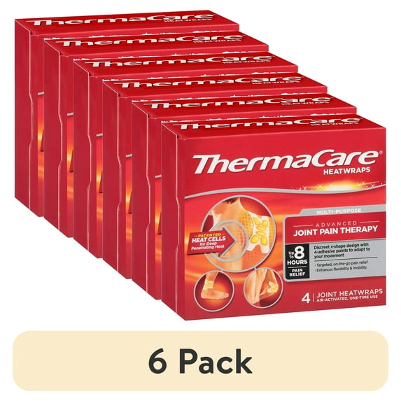 (6 pack) ThermaCare Advanced Multi-Purpose Joint Pain Therapy (4 Count) Heatwraps, Up to 8 Hours of Pain Relief, Temporary Relief of Joint Pains