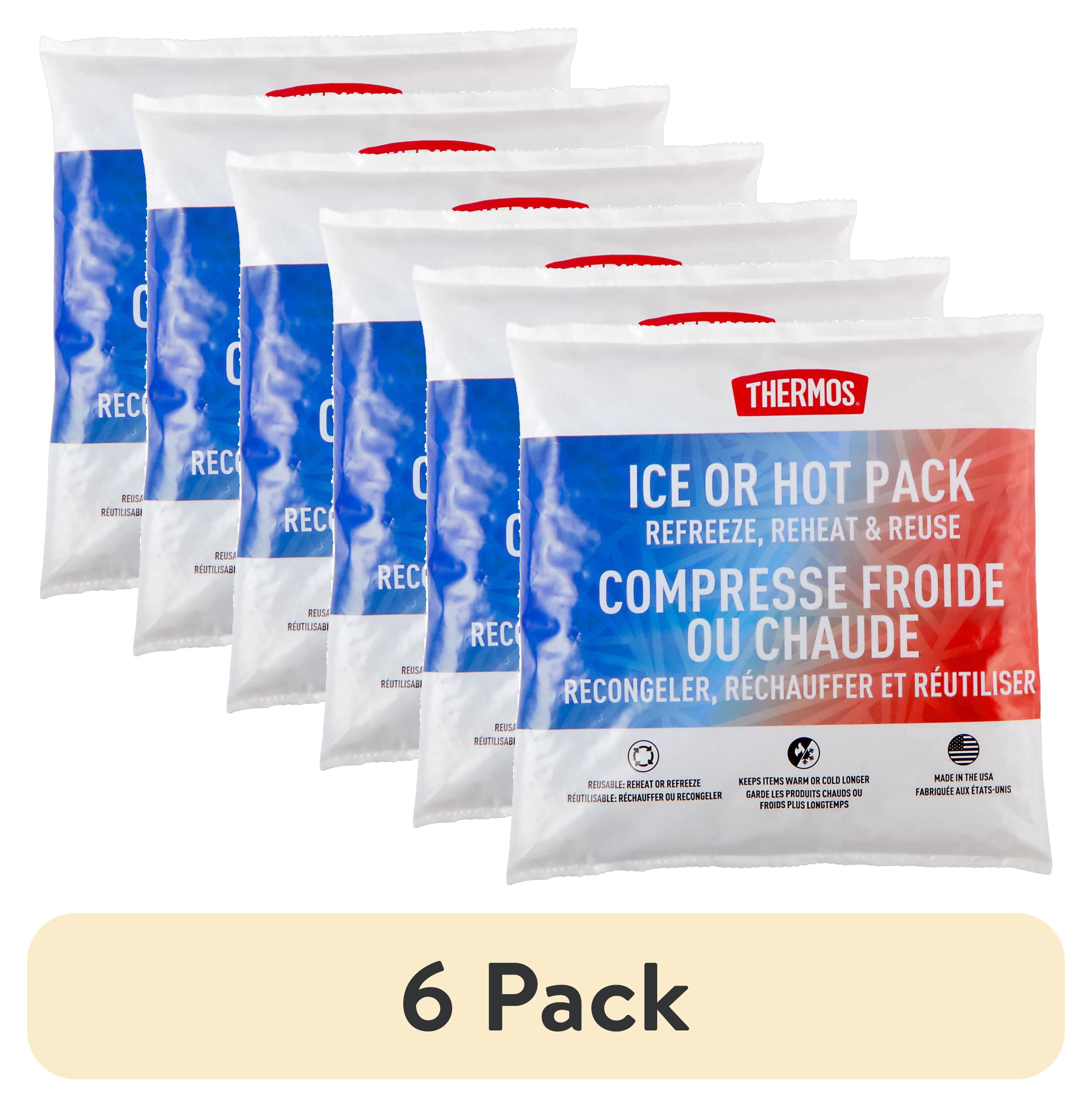 (6 pack) Thermos Large Reusable Hot and Cold Pack for Packed Lunches and Daily Commutes