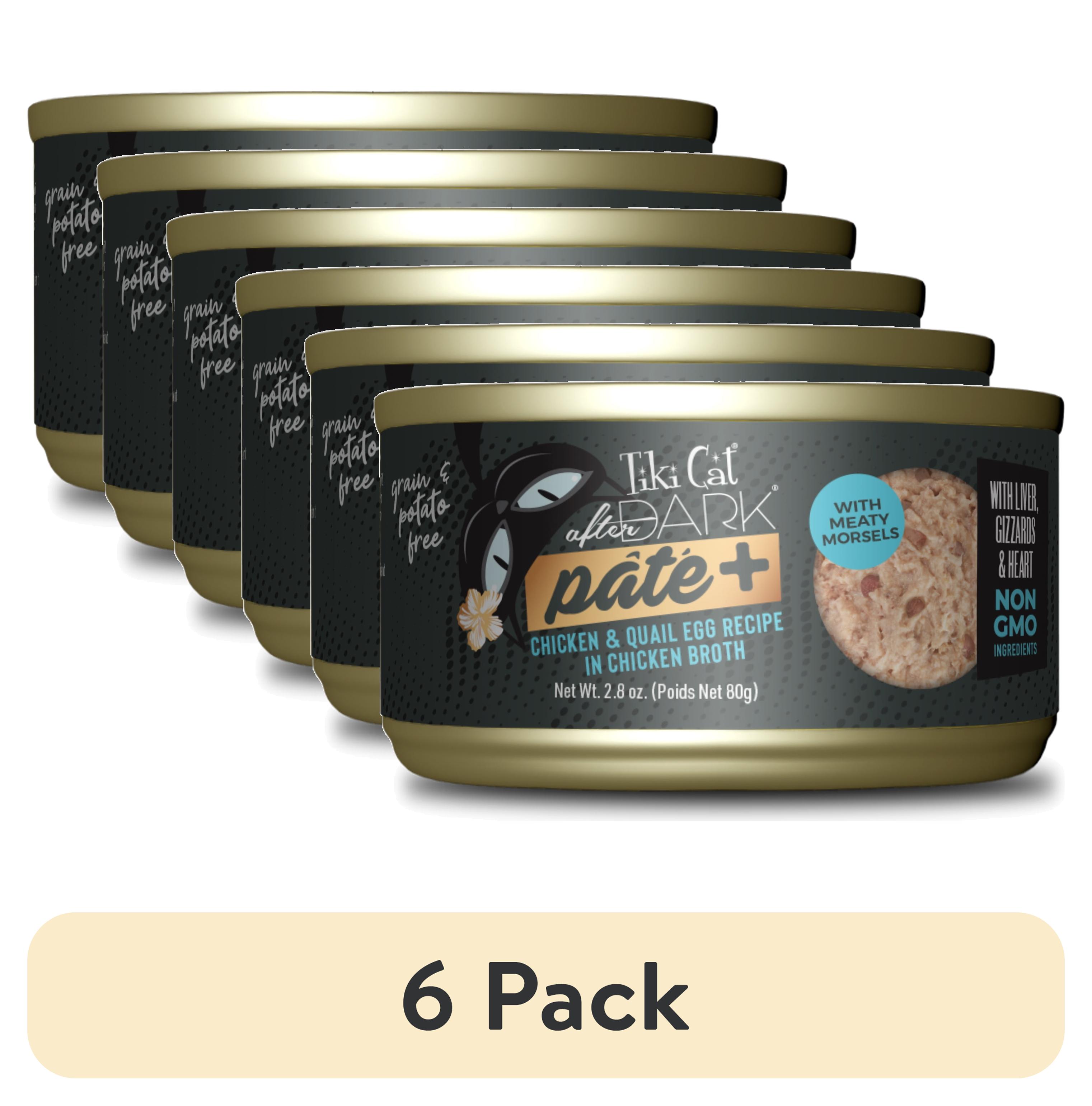 (6 pack) Tiki Cat After Dark Pate+, Chicken & Quail Egg, 2.8 oz. Can