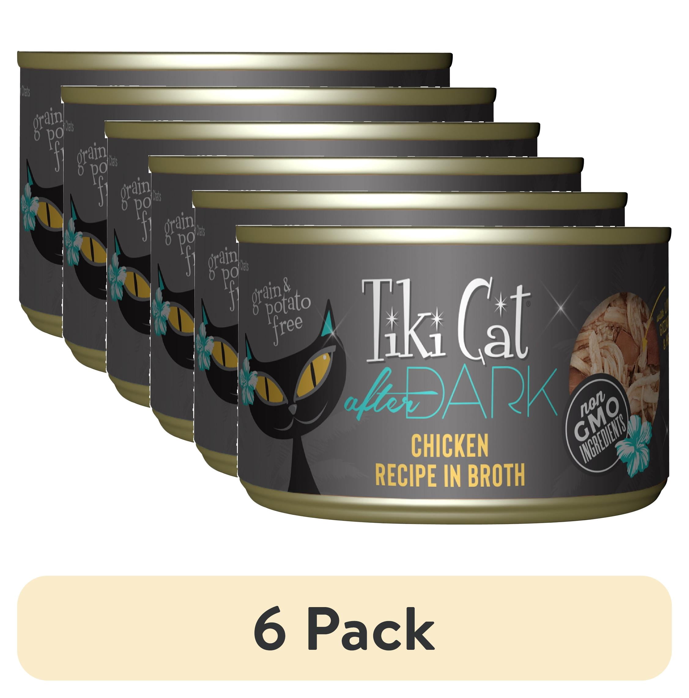 (6 pack) Tiki Cat After Dark Whole Foods Wet Cat Food, Chicken, 5.5 oz. Can