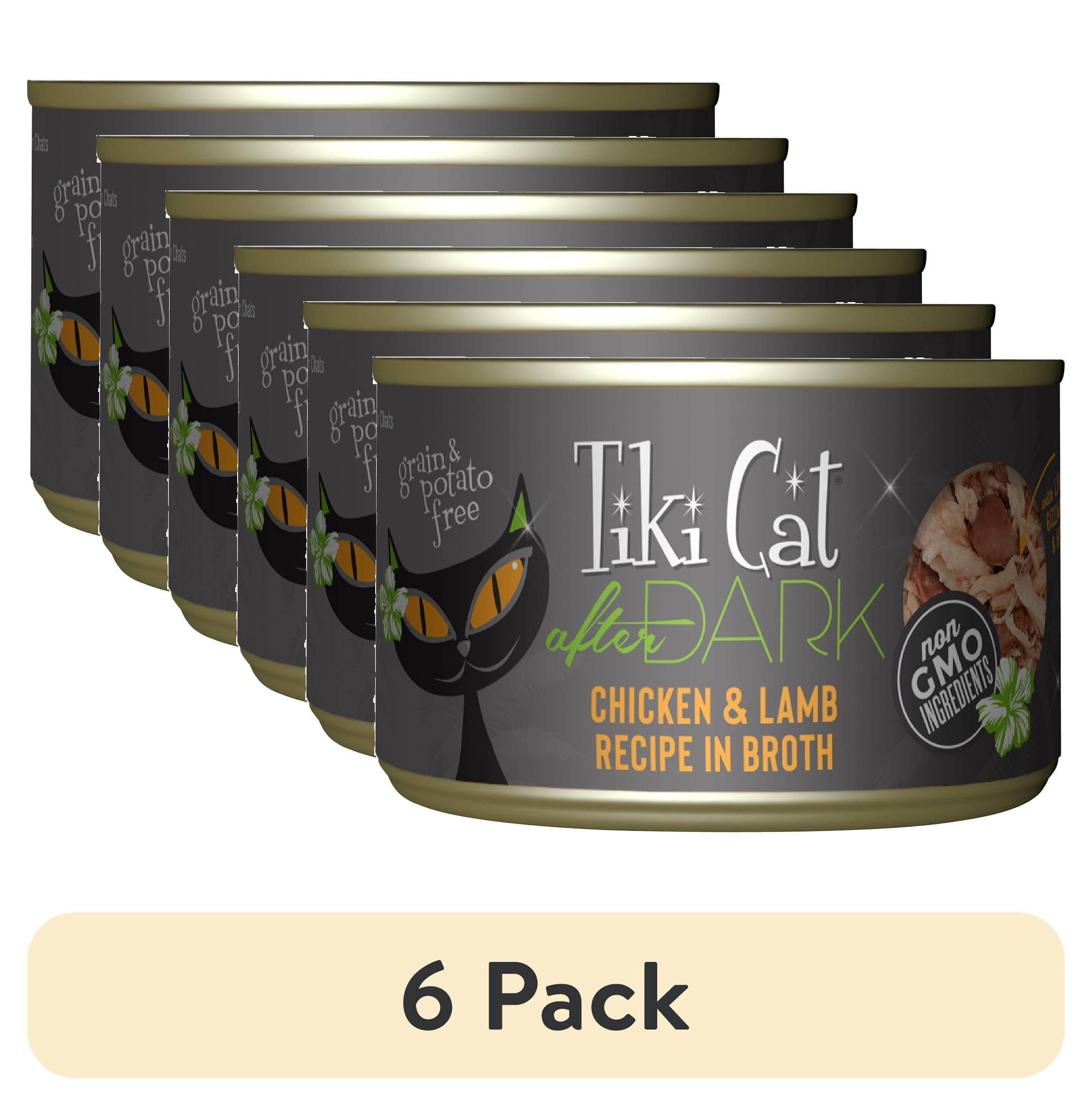 (6 pack) Tiki Cat After Dark Whole Foods Wet Cat Food, Chicken & Lamb, 5.5 oz. Can