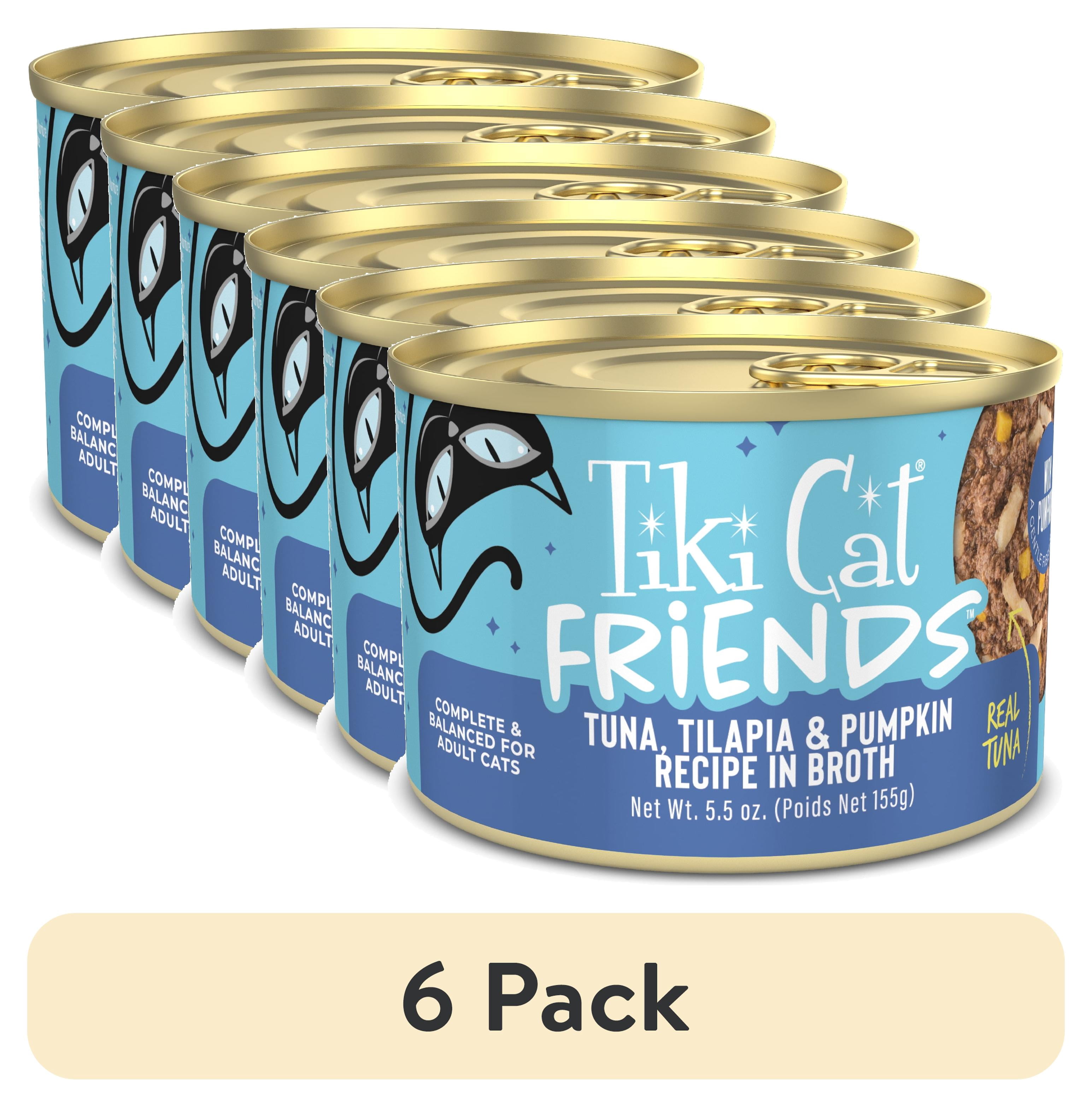 (6 pack) Tiki Cat Friends Tuna, Tilapia & Pumpkin, 5.5 oz. Can