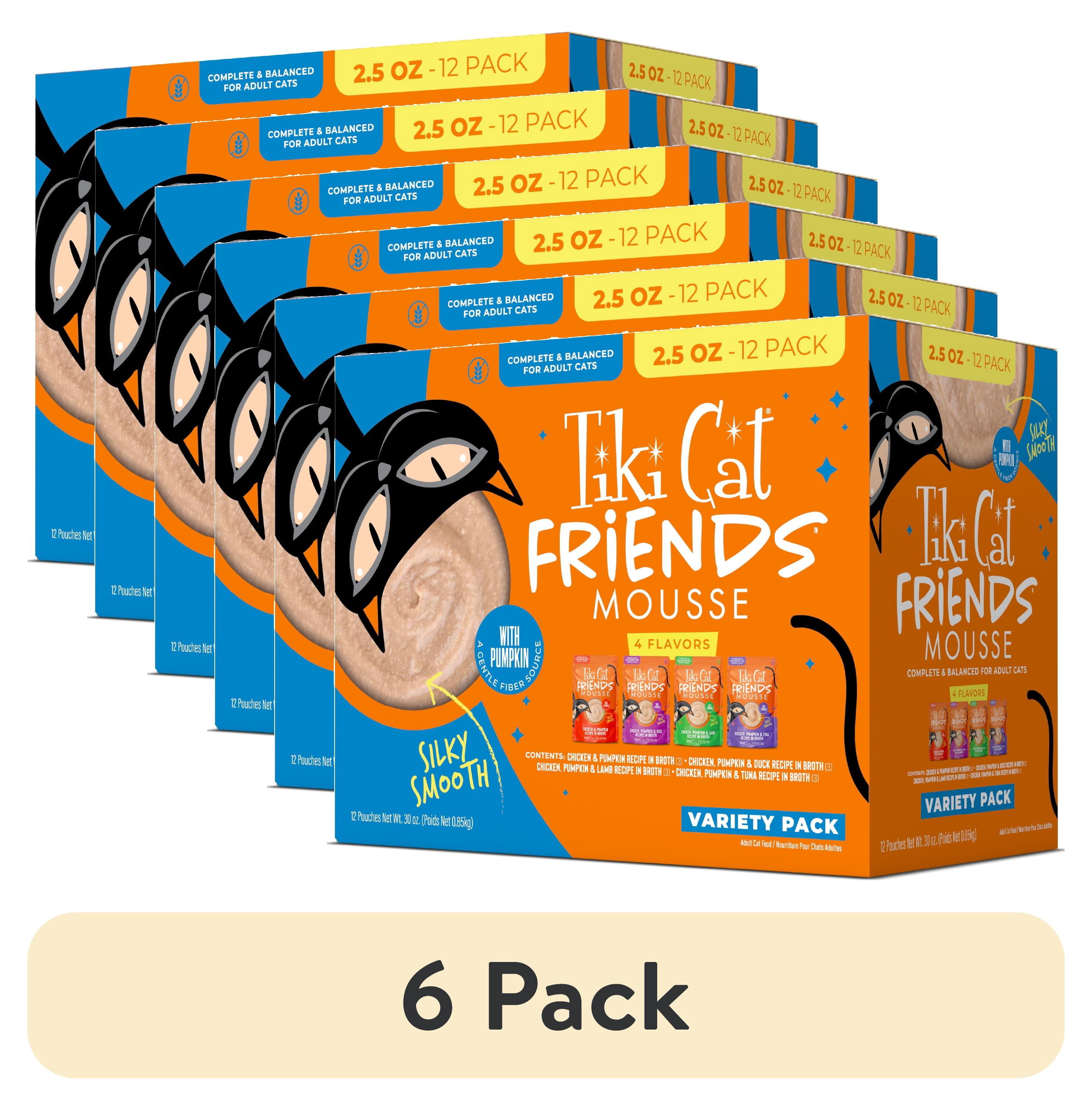 (6 pack) Tiki Cat Friends Mousse Chicken Variety Pack, 2.5 oz. Pouch (12 Pack)