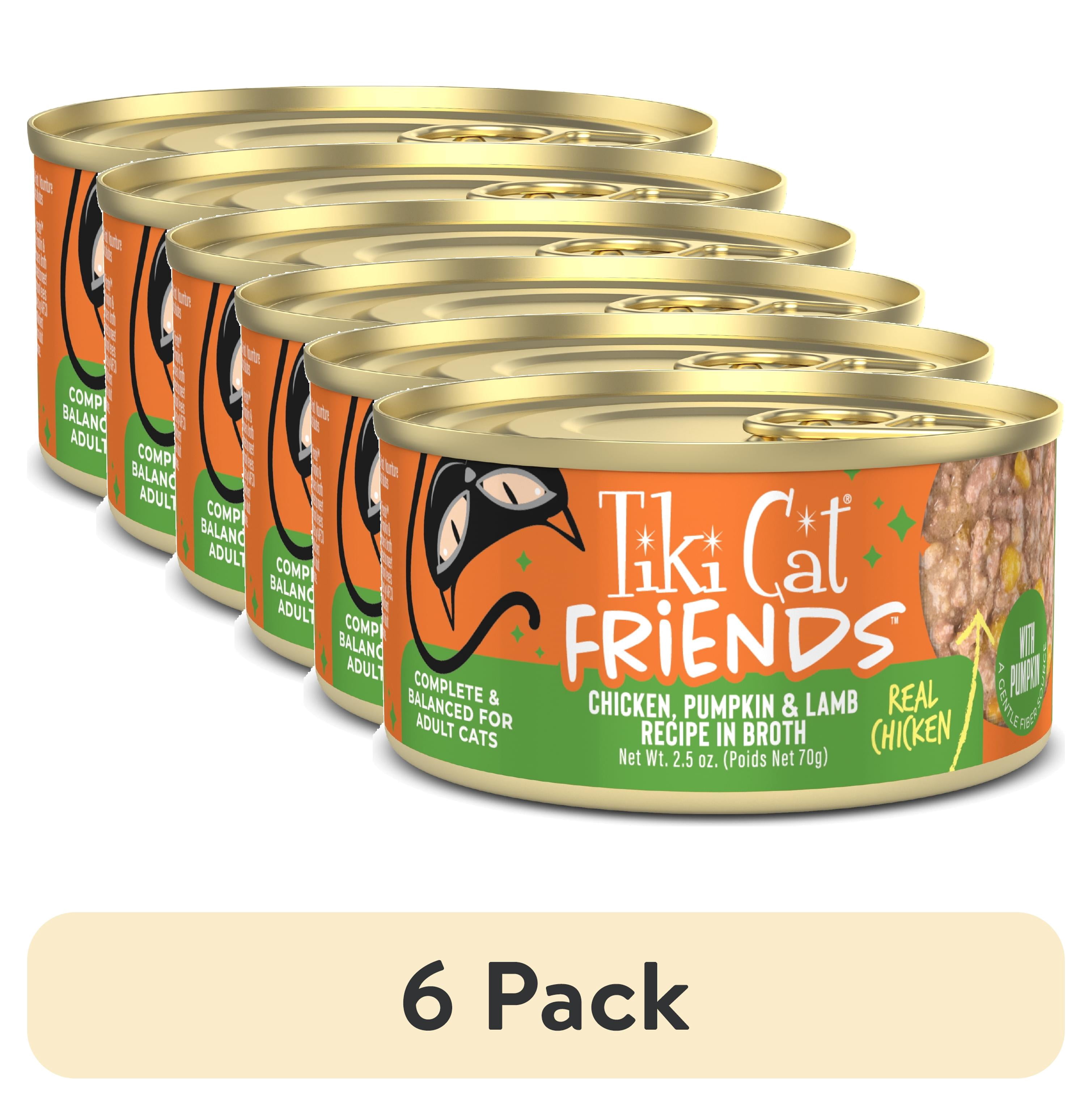 6 pack) Tiki Cat Friends Chicken, Pumpkin & Lamb, 2.5 oz. Can