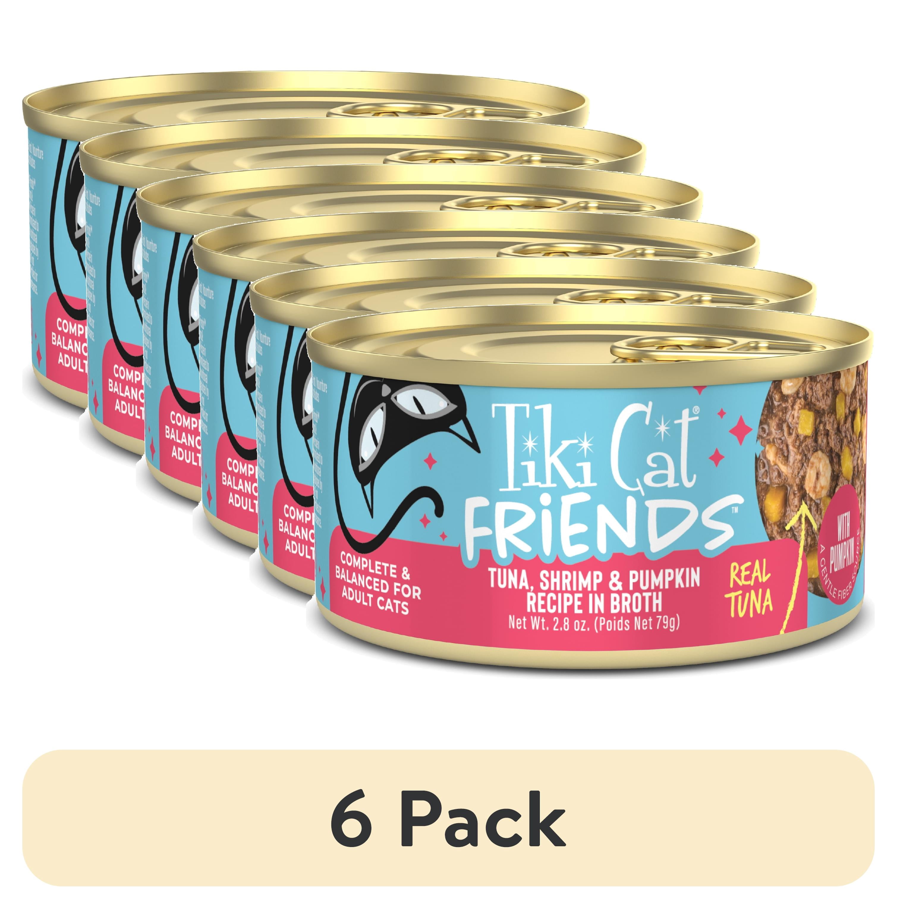 (6 pack) Tiki Cat Friends Tuna, Ocean Whitefish & Pumpkin, 2.8 oz can