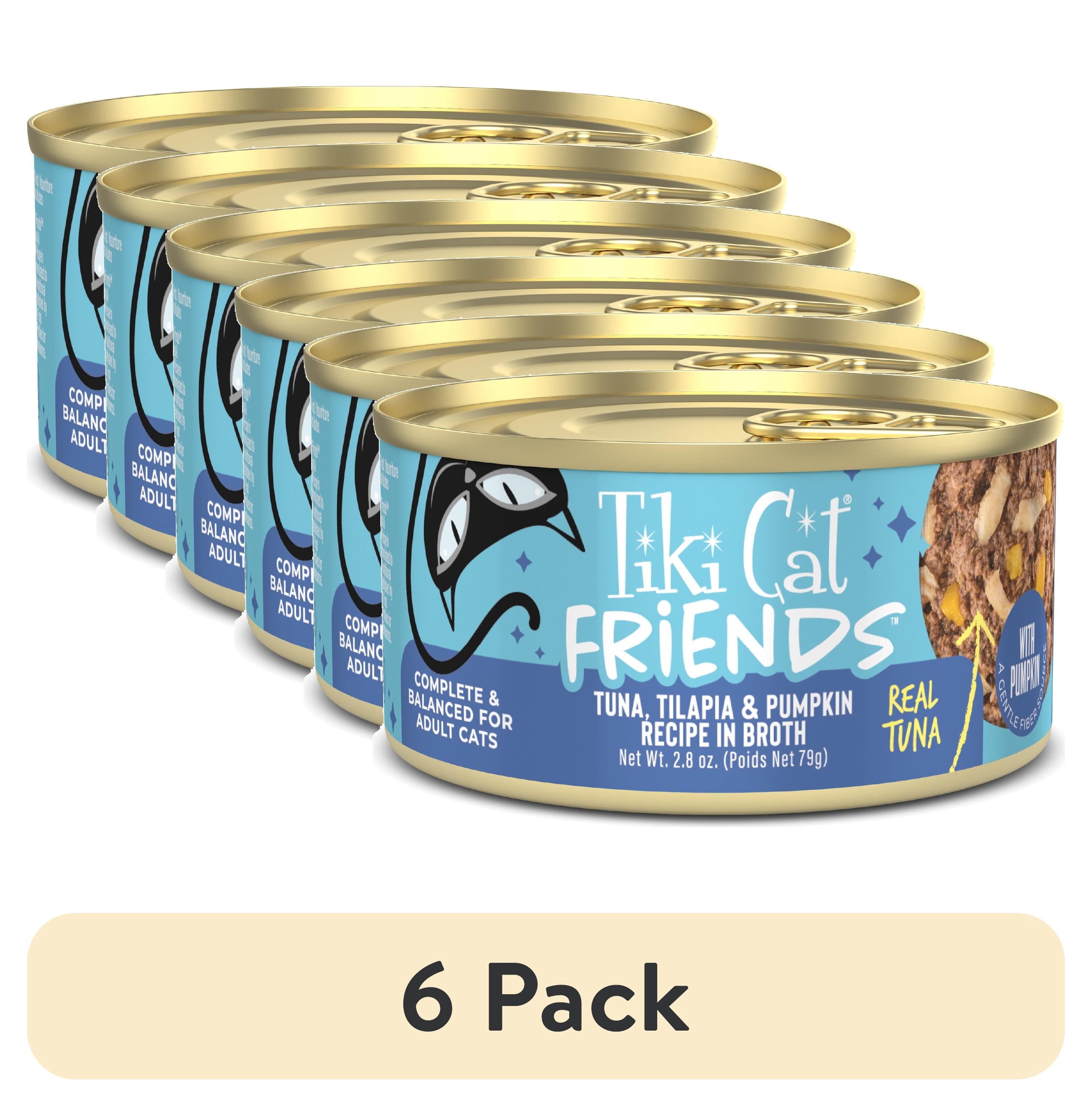 (6 pack) Tiki Cat Friends Tuna, Tilapia & Pumpkin, 2.8 oz. Can