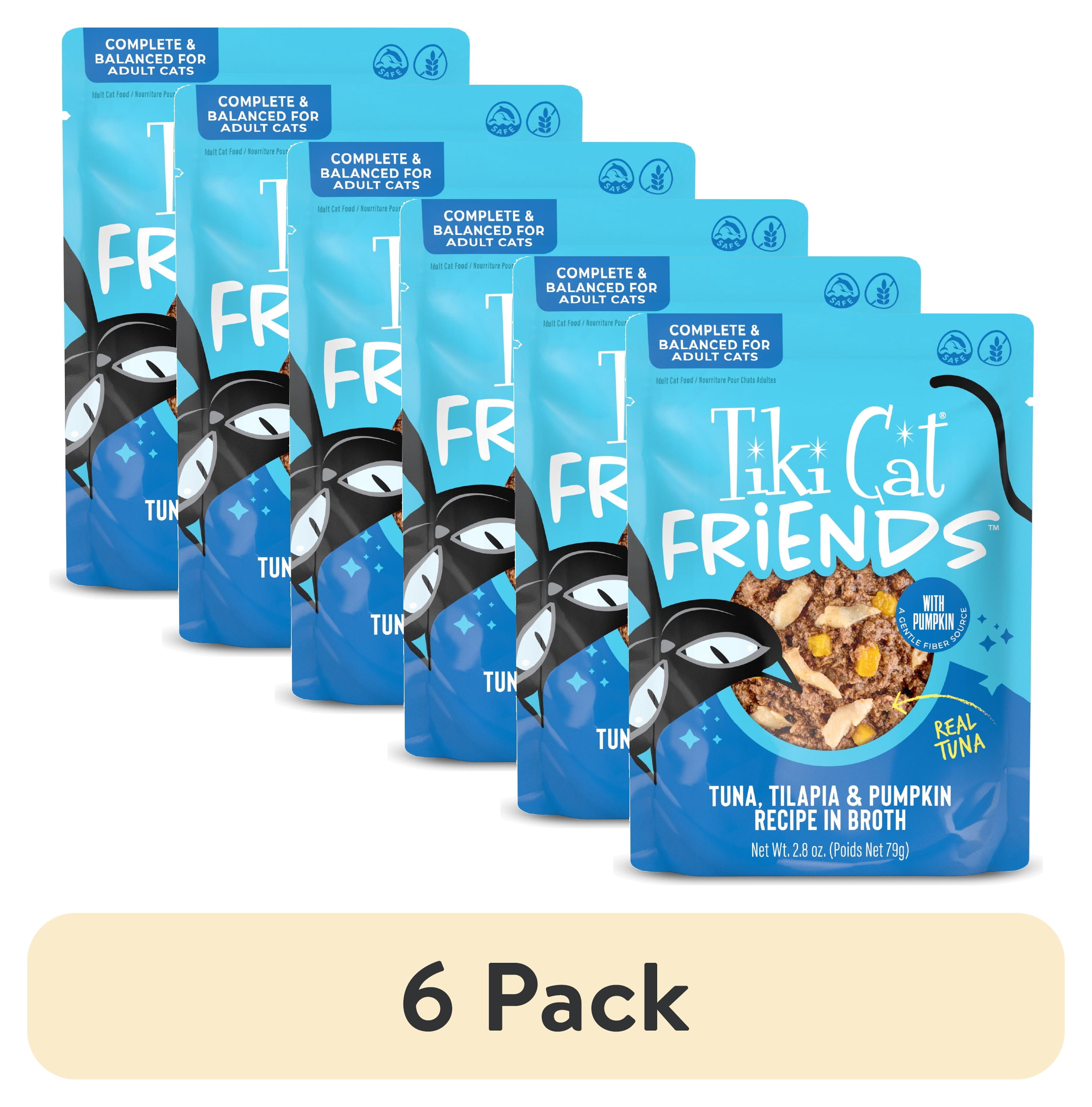 (6 pack) Tiki Cat Friends Tuna, Tilapia & Pumpkin, 2.8 oz. Pouch