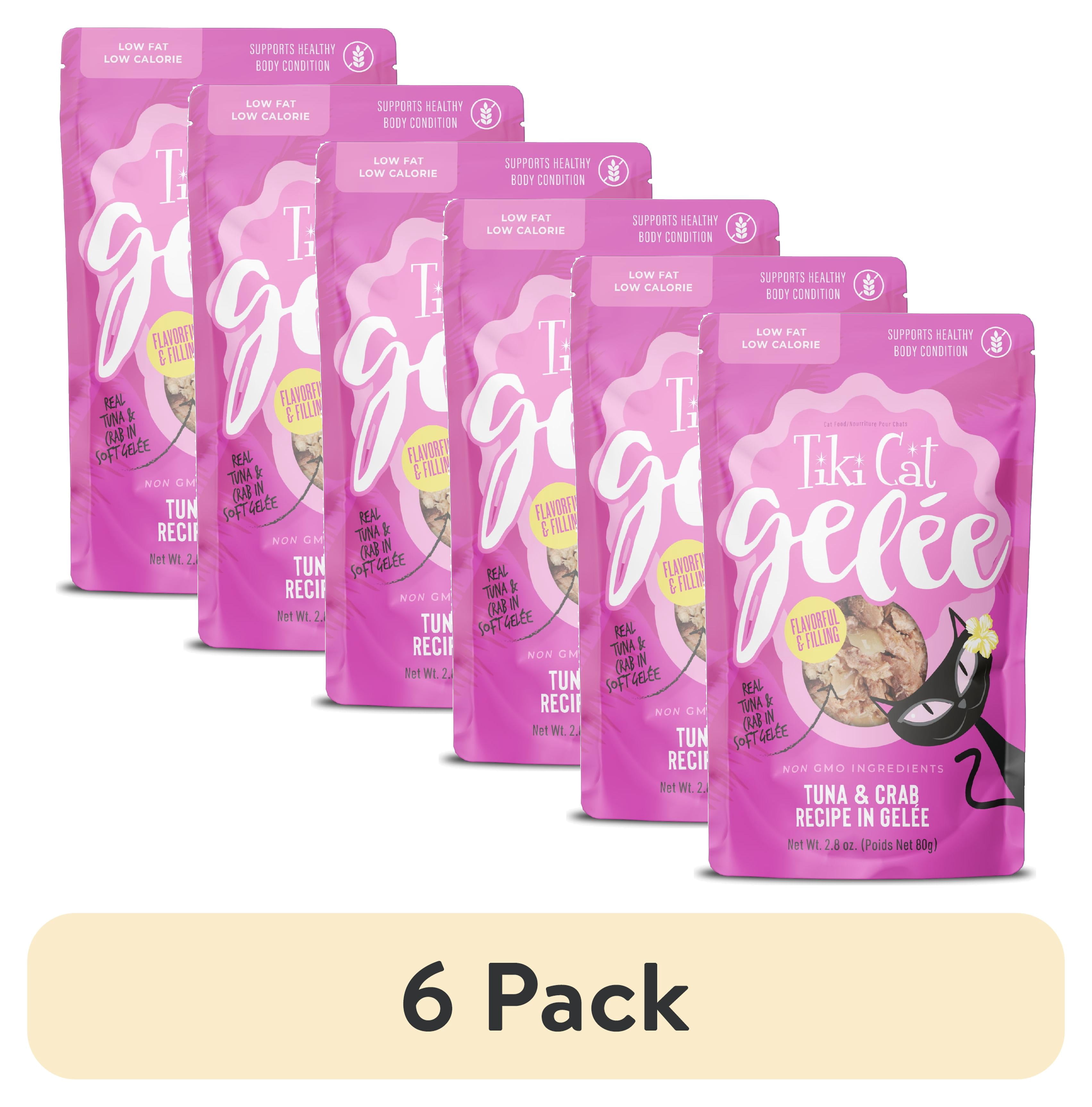 (6 pack) Tiki Cat Gelee Wet Cat Food, Tuna & Crab, 2.8 oz. Pouch