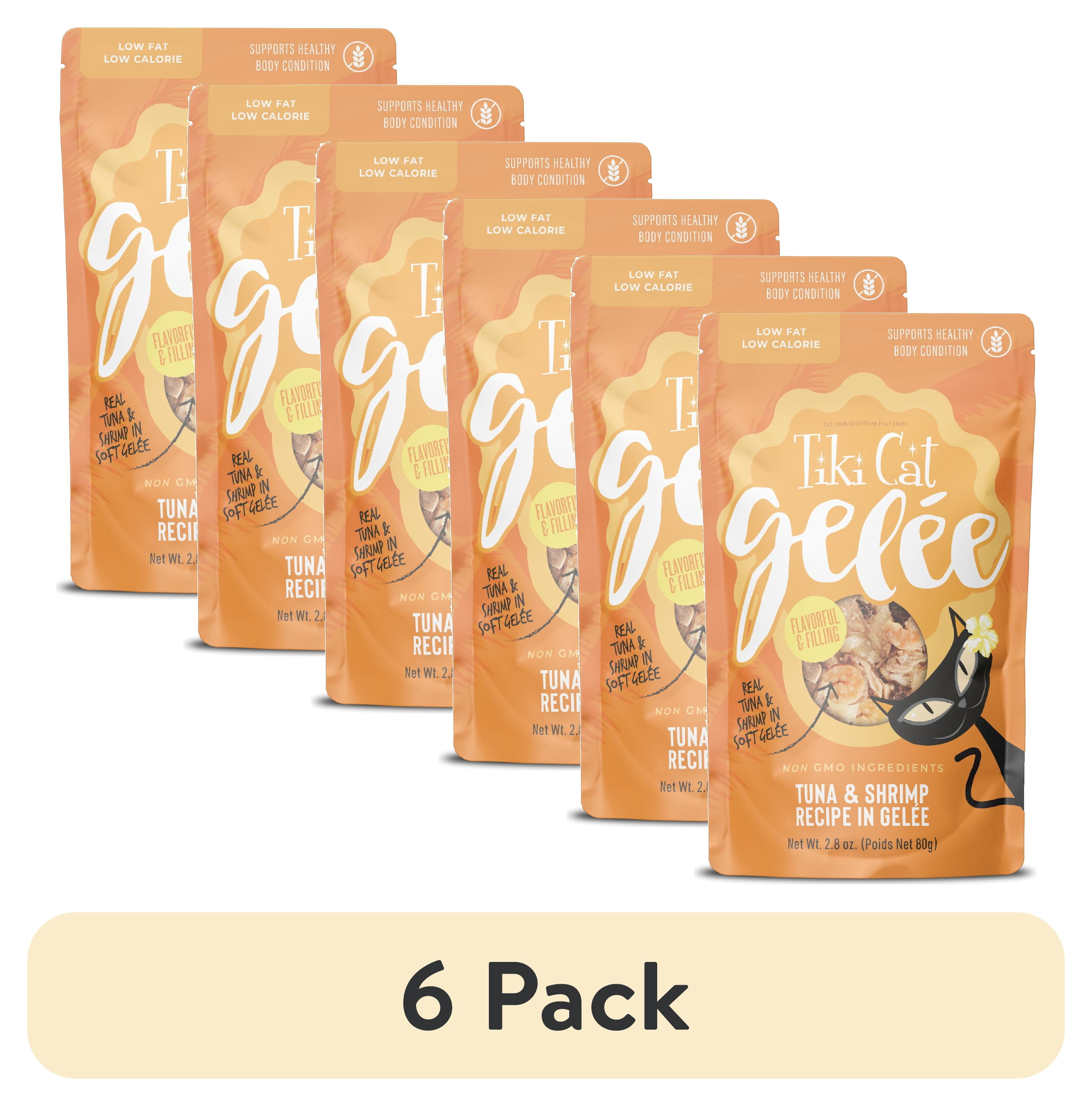 (6 pack) Tiki Cat Gelee Wet Cat Food, Tuna & Shrimp, 2.8 oz. Pouch