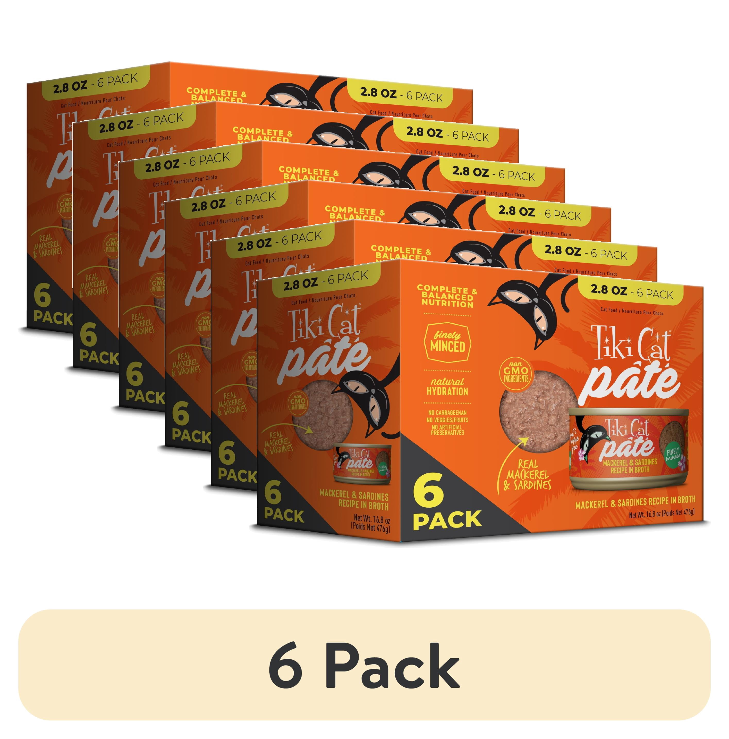 (6 pack) Tiki Cat Grill Pate, Sardine & Mackerel, 2.8 oz. Can